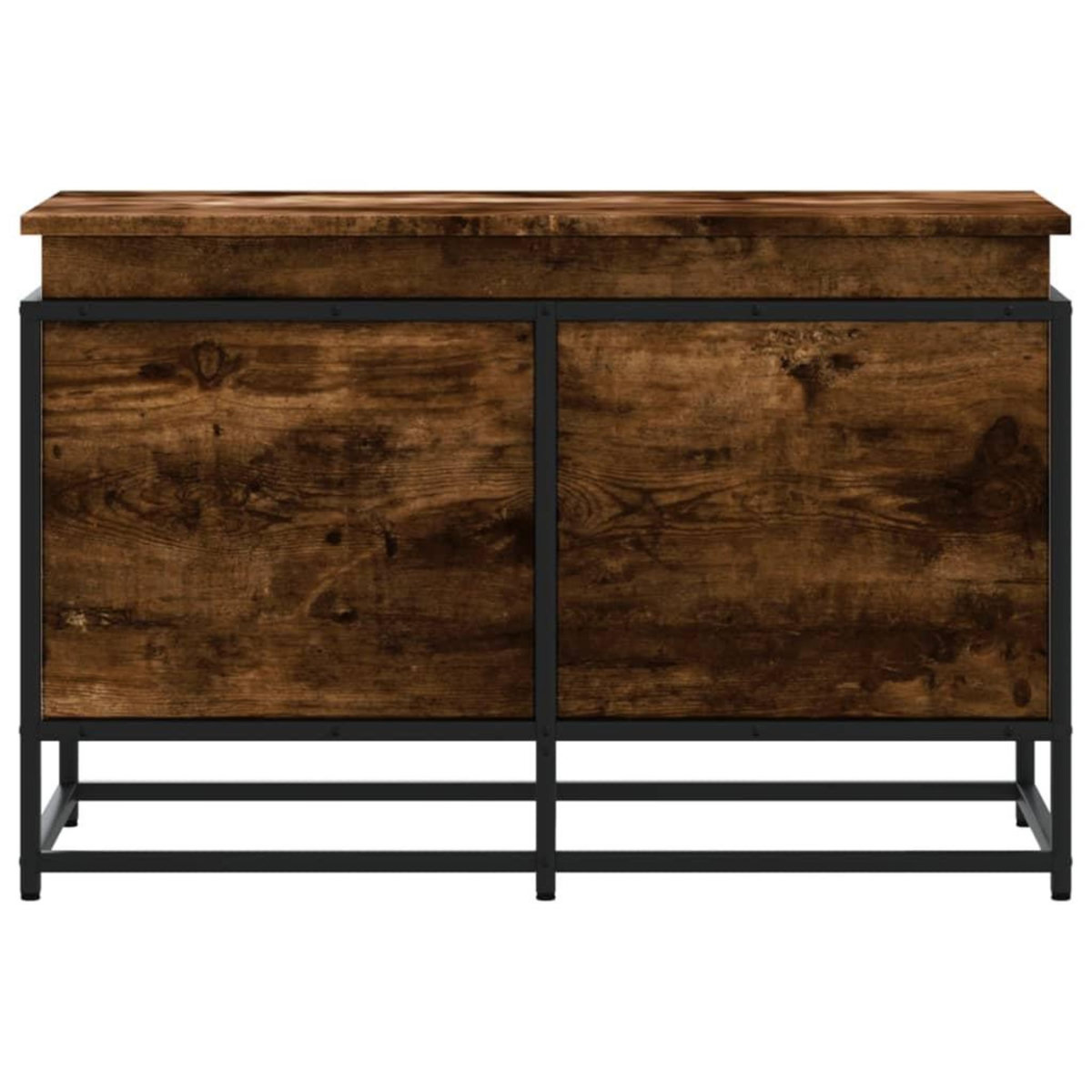 VIDAXL Boîte de rangement avec couvercle chene fume bois d'ingenierie