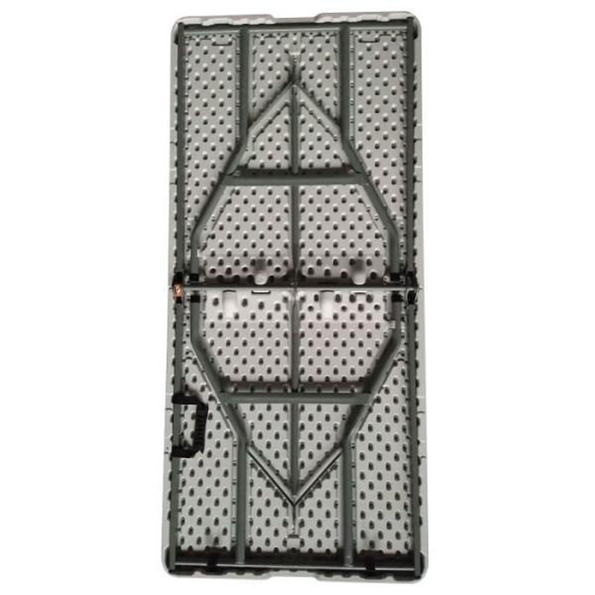 Voir la diapositive 2 : MARKET24 Table de réception pliante 6 personnes - 150 cm - Structure acier et plateau en polyéthylene PEHD - Blanc