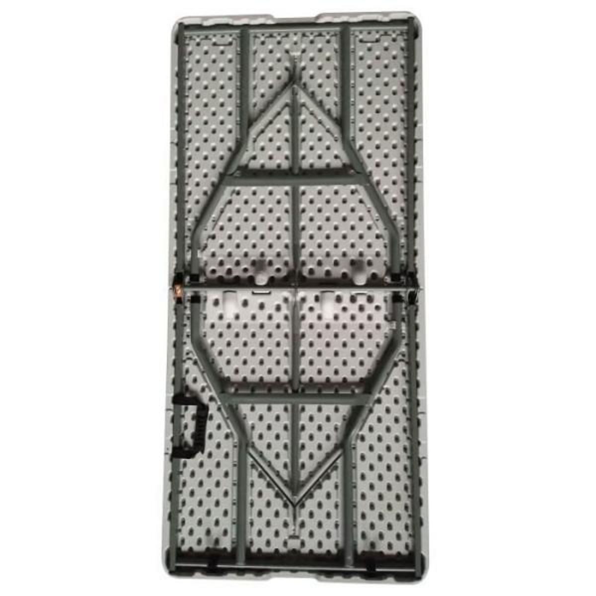 MARKET24 Table de réception pliante 6 personnes - 150 cm - Structure acier et plateau en polyéthylene PEHD - Blanc