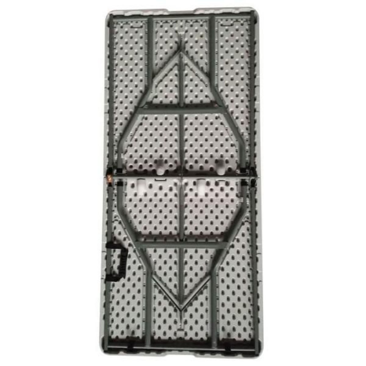 MARKET24 Table de réception pliante 6 personnes - 150 cm - Structure acier et plateau en polyéthylene PEHD - Blanc