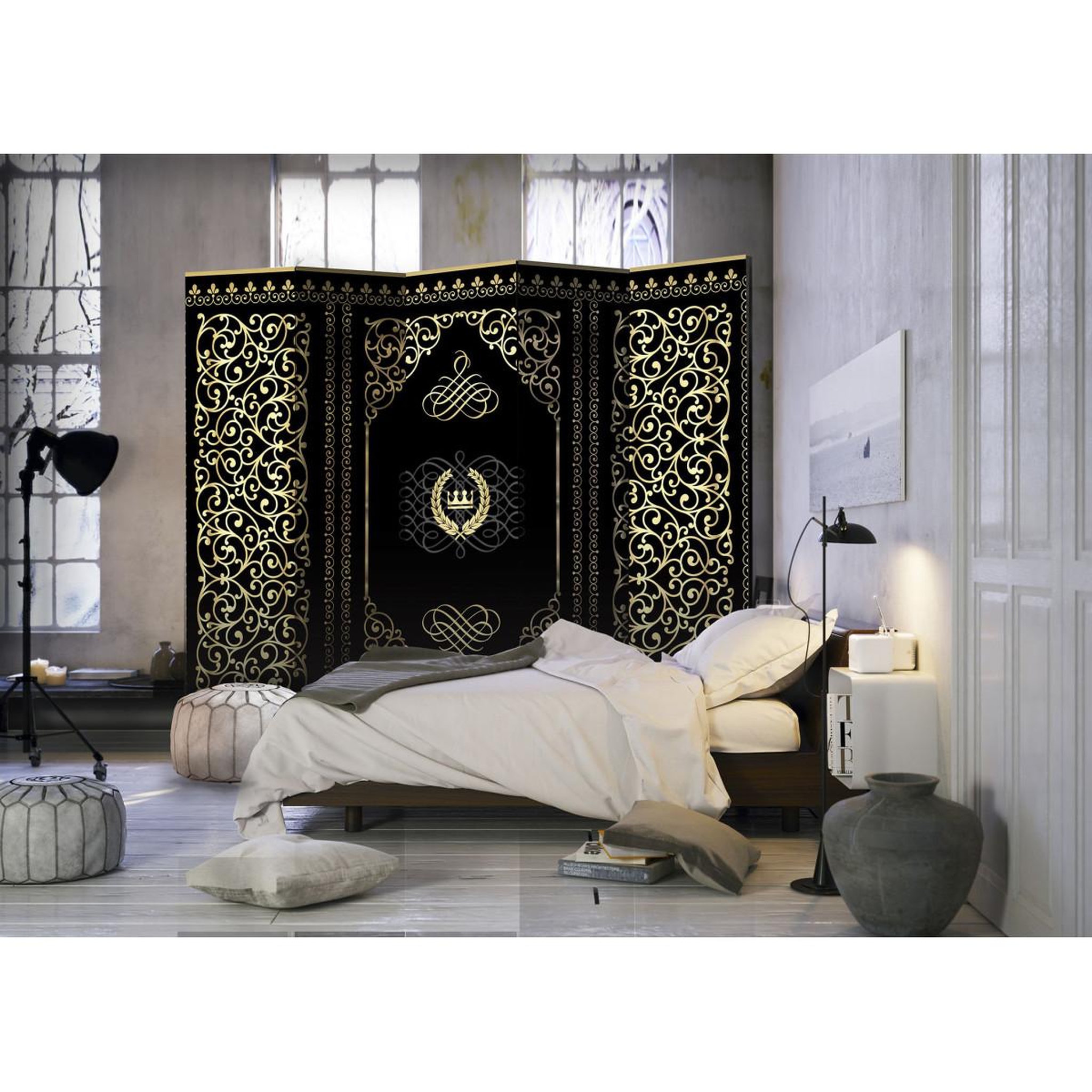 Voir la diapositive 2 : Paris Prix Paravent 5 volets  charm of the night  172x225cm