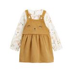 Petit Béguin Ensemble enfant robe en velours côtelé et t-shirt Swan. Coloris disponibles : Jaune