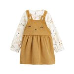 Petit Béguin Ensemble enfant robe en velours côtelé et t-shirt Swan. Coloris disponibles : Jaune