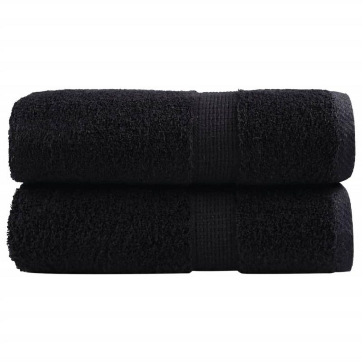 VIDAXL Serviettes d invité de qualité supérieure SOLUND 2 pcs noir