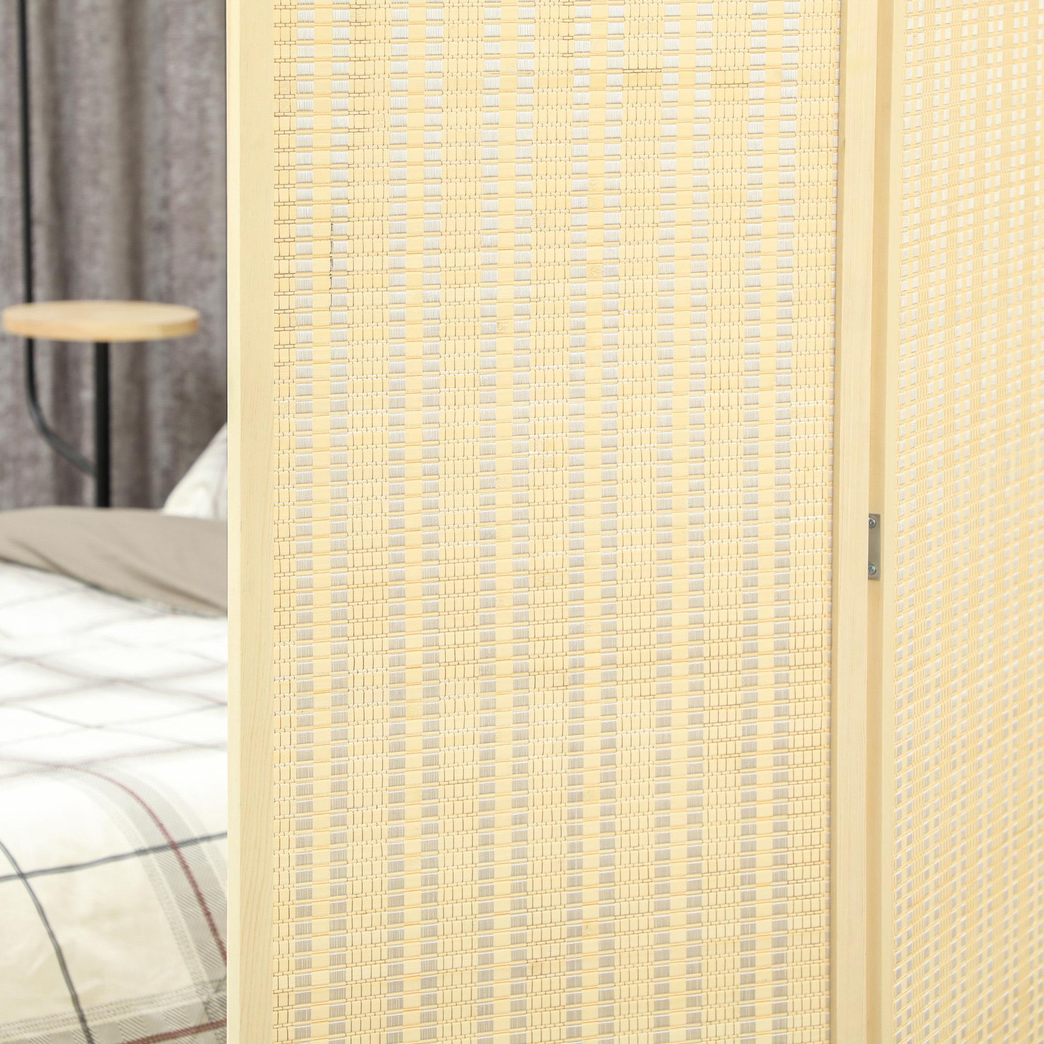 Voir la diapositive 5 : HOMCOM Paravent interieur en bois 3 panneaux 135 x 180 cm séparateur de pièce pliable bois naturel
