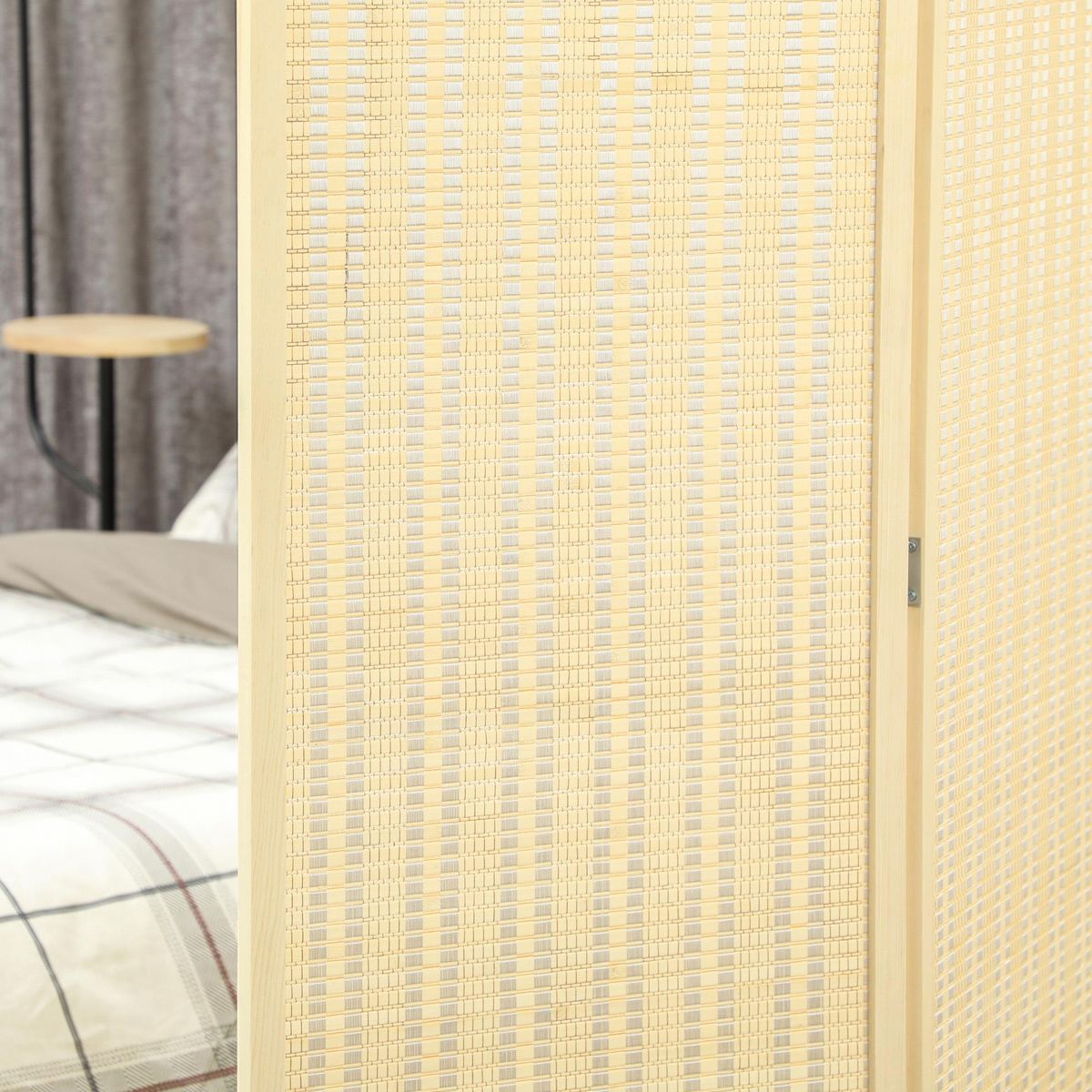 HOMCOM Paravent interieur en bois 3 panneaux 135 x 180 cm séparateur de pièce pliable bois naturel