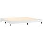 Voir la diapositive 4 : VIDAXL Sommier a lattes de lit avec matelas Blanc 200x200cm Similicuir