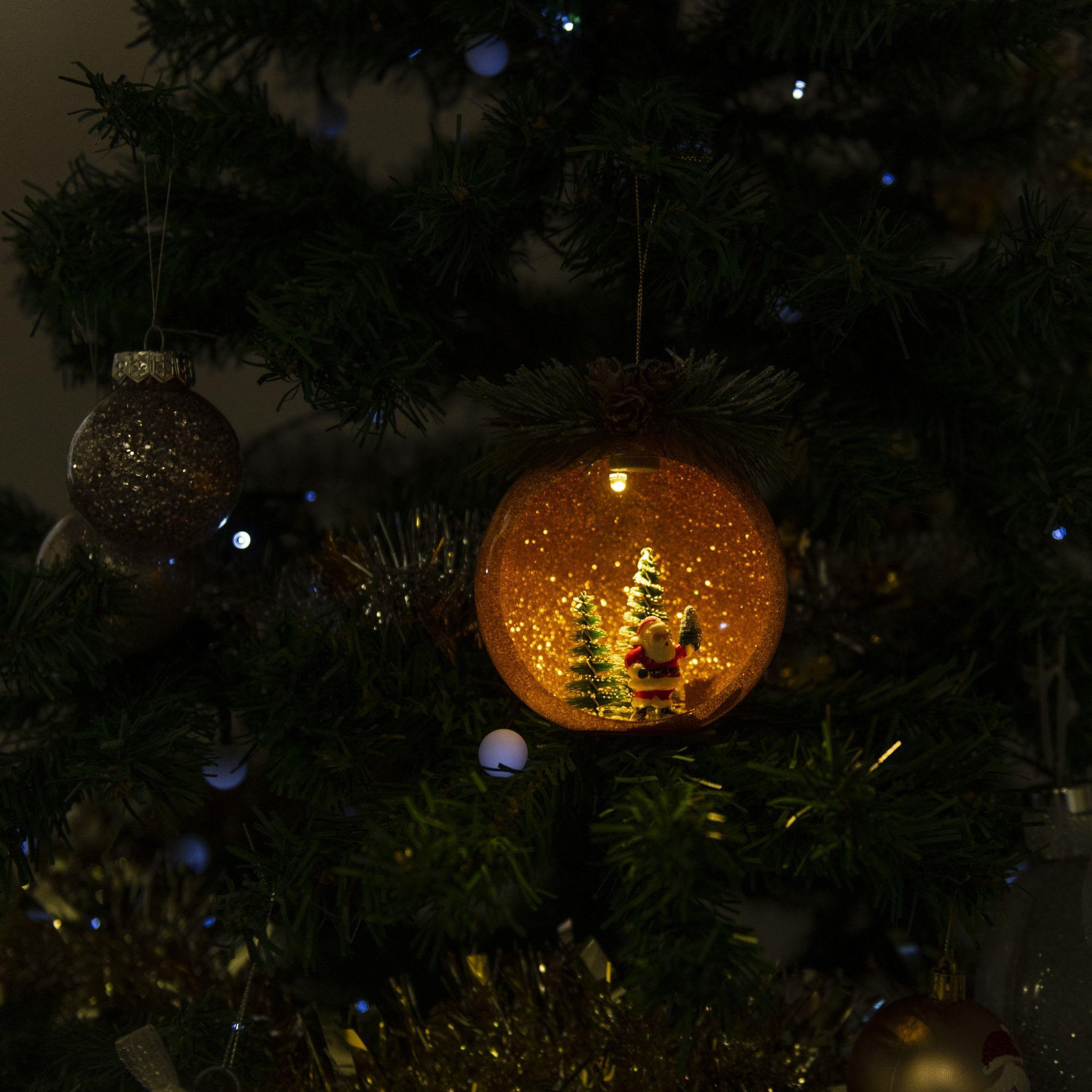 Voir la diapositive 5 : WERKAPRO Boule Papa Noël lumineuse orange