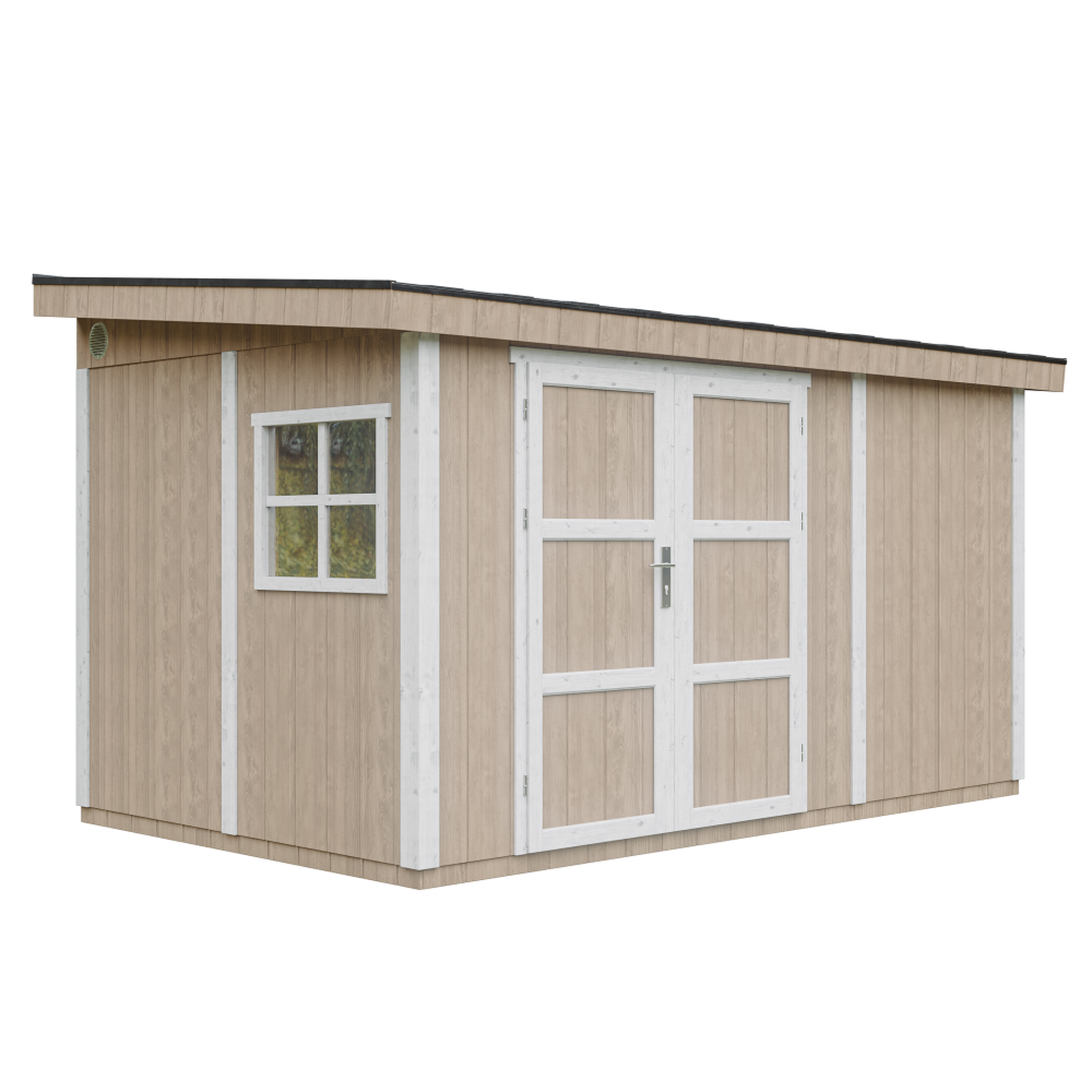 Voir la diapositive 2 : TIMBELA Abri de jardin qualité premium 8,68 m² h231x248x412 cm avec plancher et paroi latérale m939