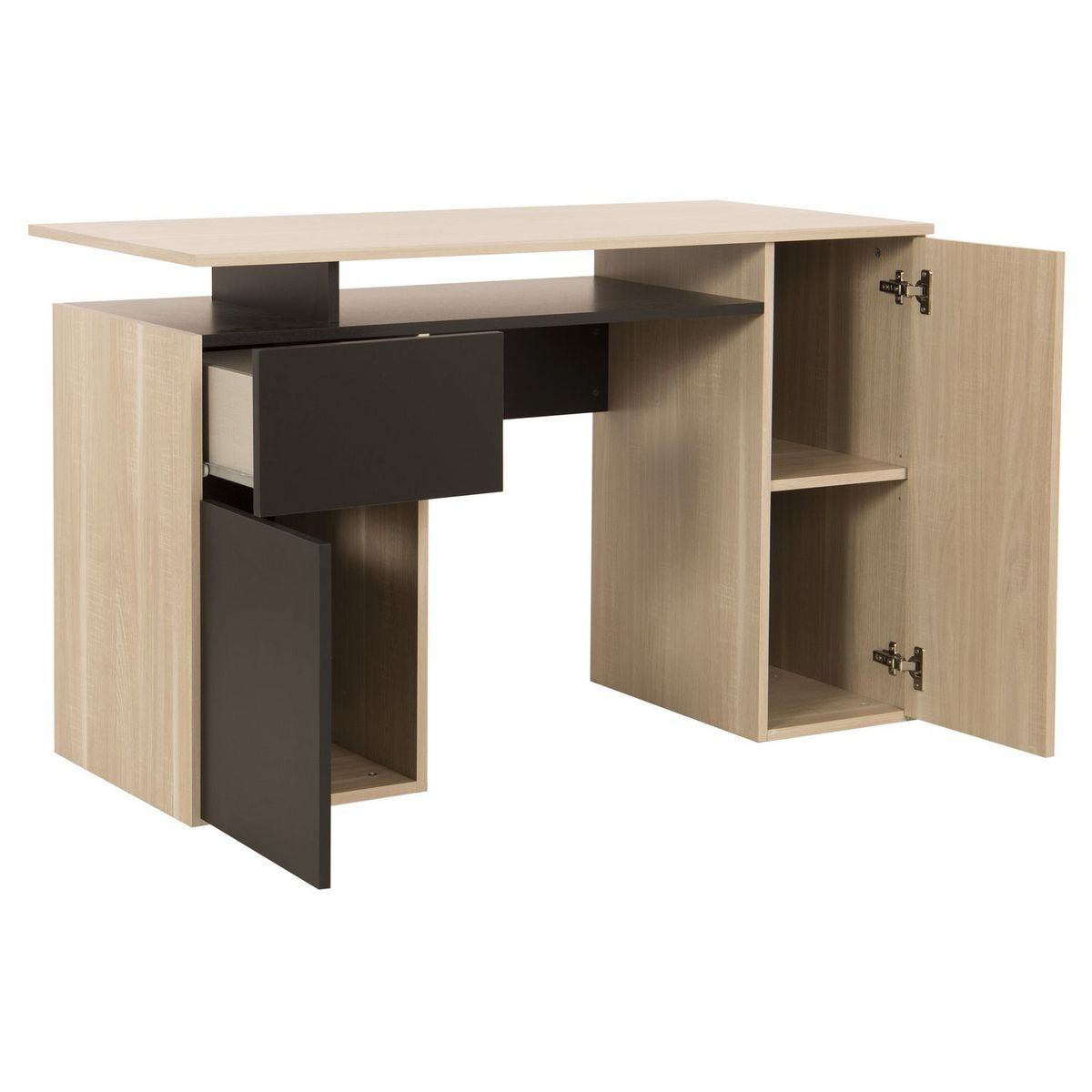 Bureau style industriel 2 portes 1 tiroir L120cm INDUSTRY