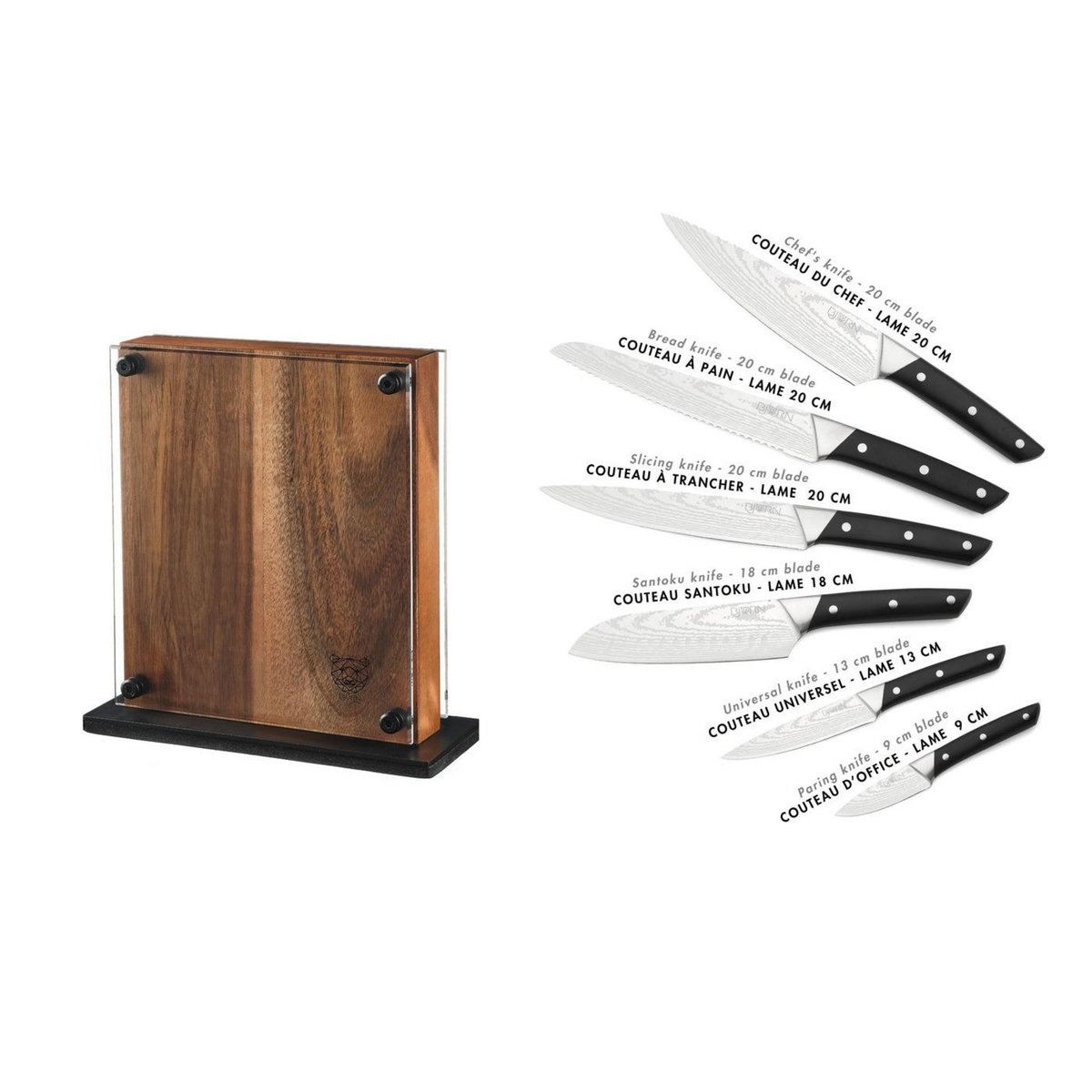 BJORN Bloc couteaux de cuisine ERLING RAUMA - 7 pièces