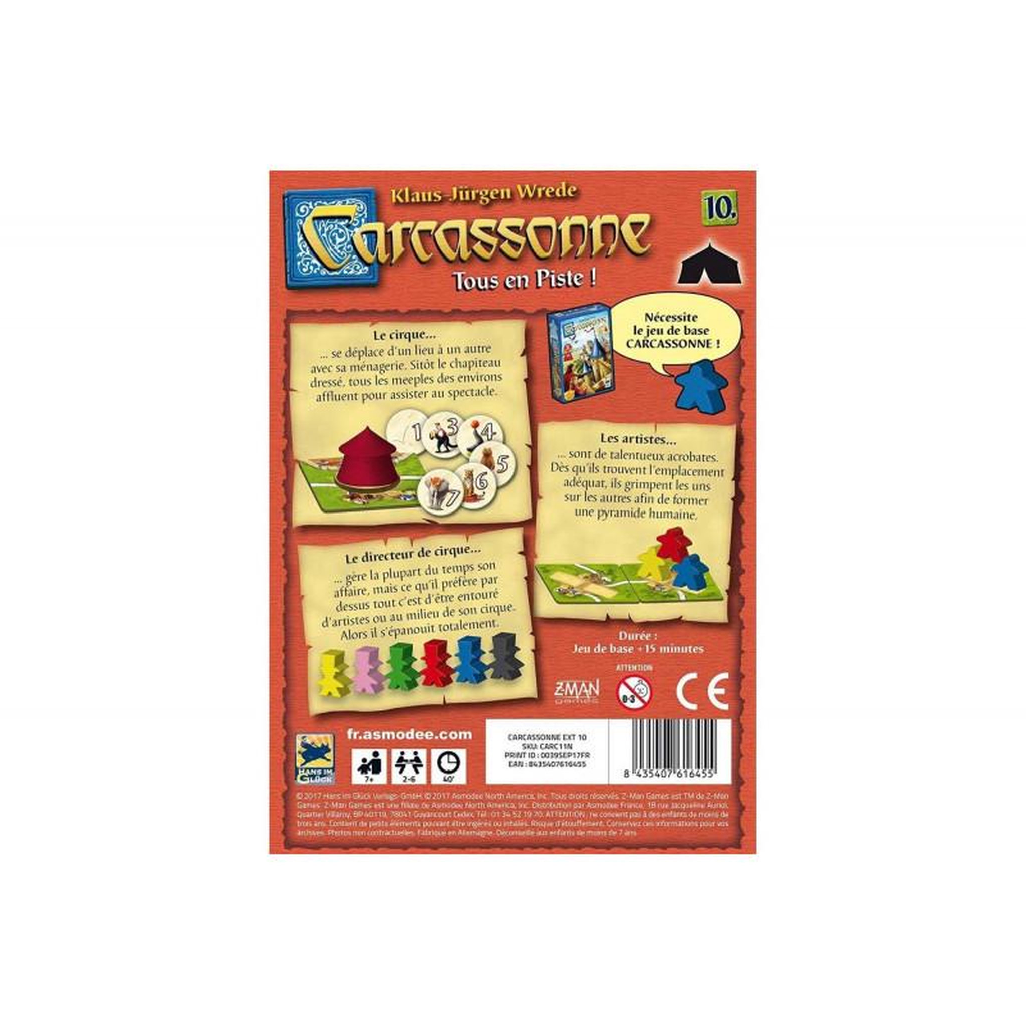 Voir la diapositive 2 : Asmodee Carcassonne 11 Tous en piste ! (Extension)