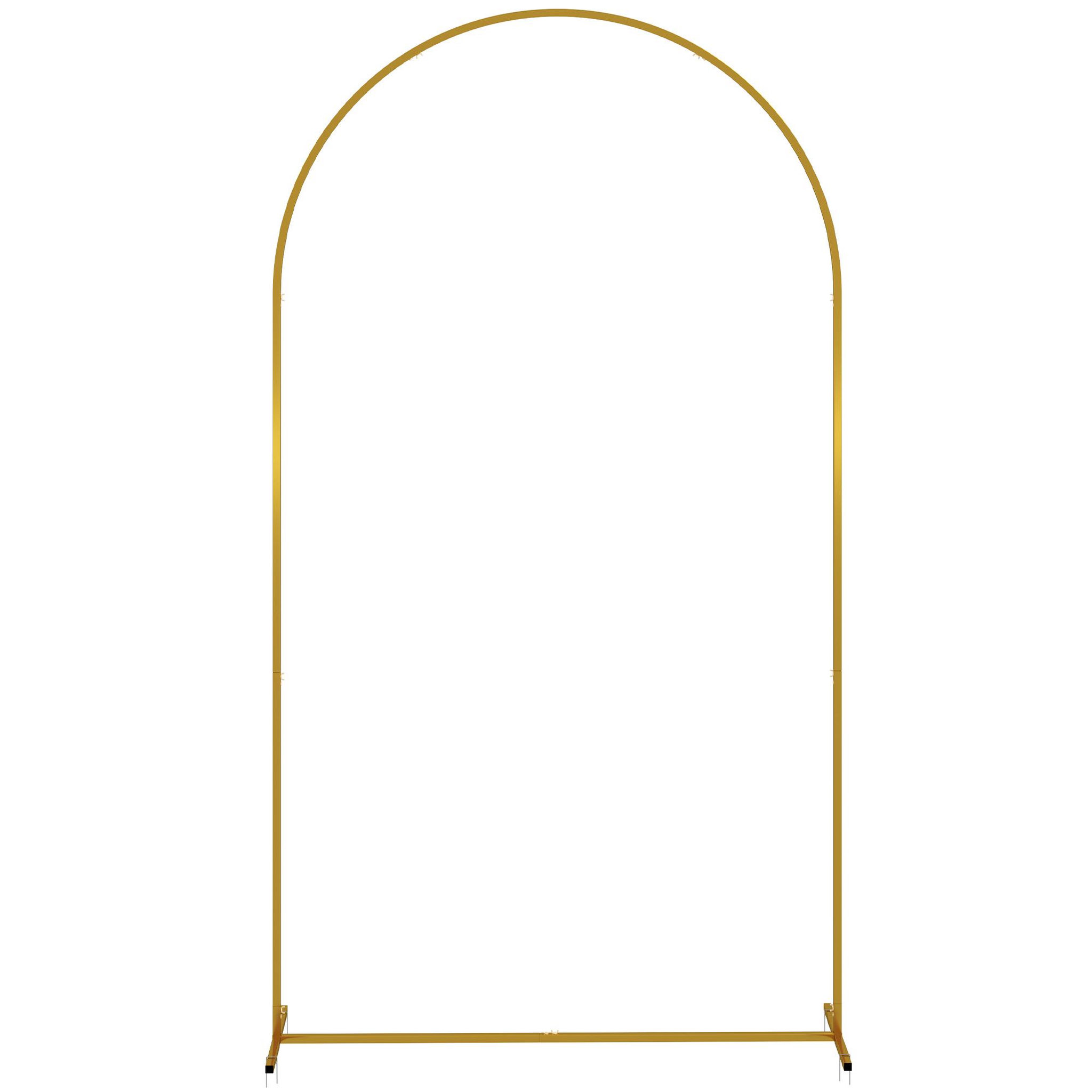 OUTSUNNY Arche décorative - arche de mariage - arche de ballon - dim. 120L x 40l x 220H cm - métal doré