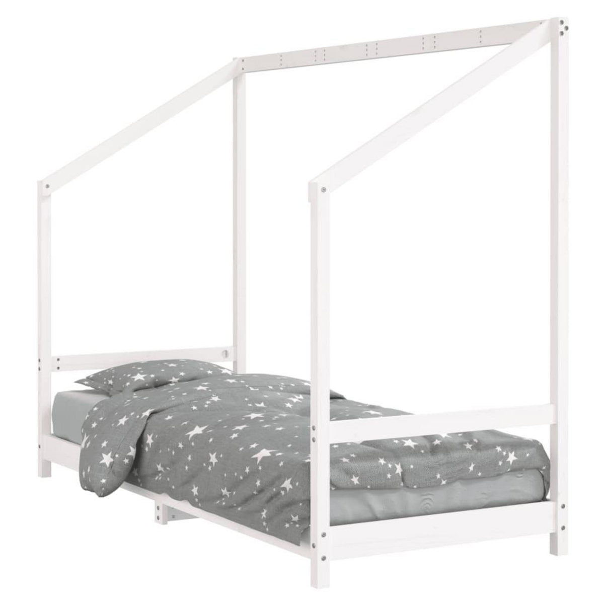 VIDAXL Cadre de lit pour enfants blanc 80x200 cm bois de pin massif