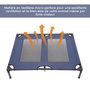 Voir la diapositive 4 : PAWHUT Lit sur pieds XXL pour chien chat lit de camp animal lit surélevé tissu oxford textilène micro-perforé 92L x 76l x 18H cm bleu marine