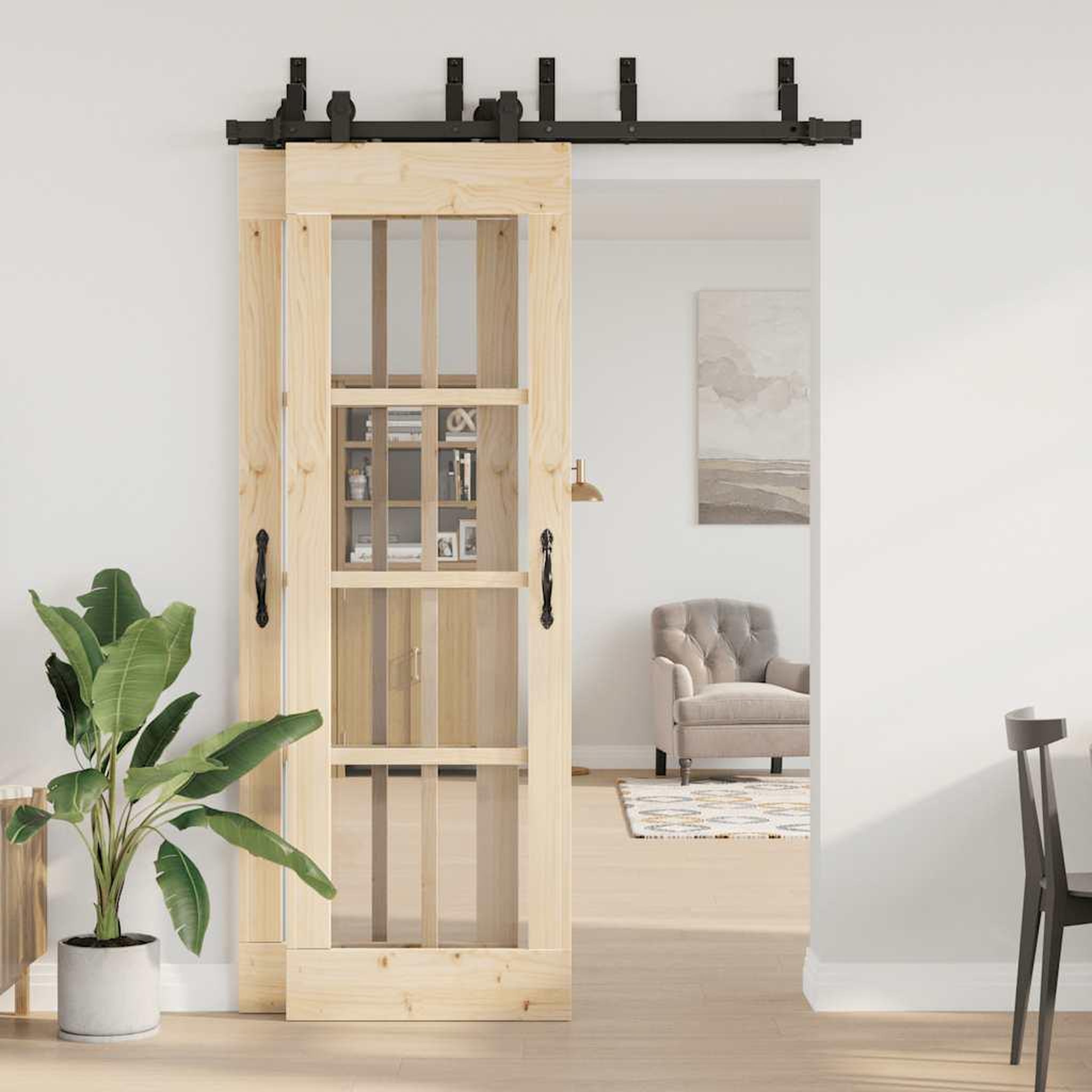 Voir la diapositive 3 : VIDAXL Kit de quincaillerie de porte coulissante 152,5 cm acier noir