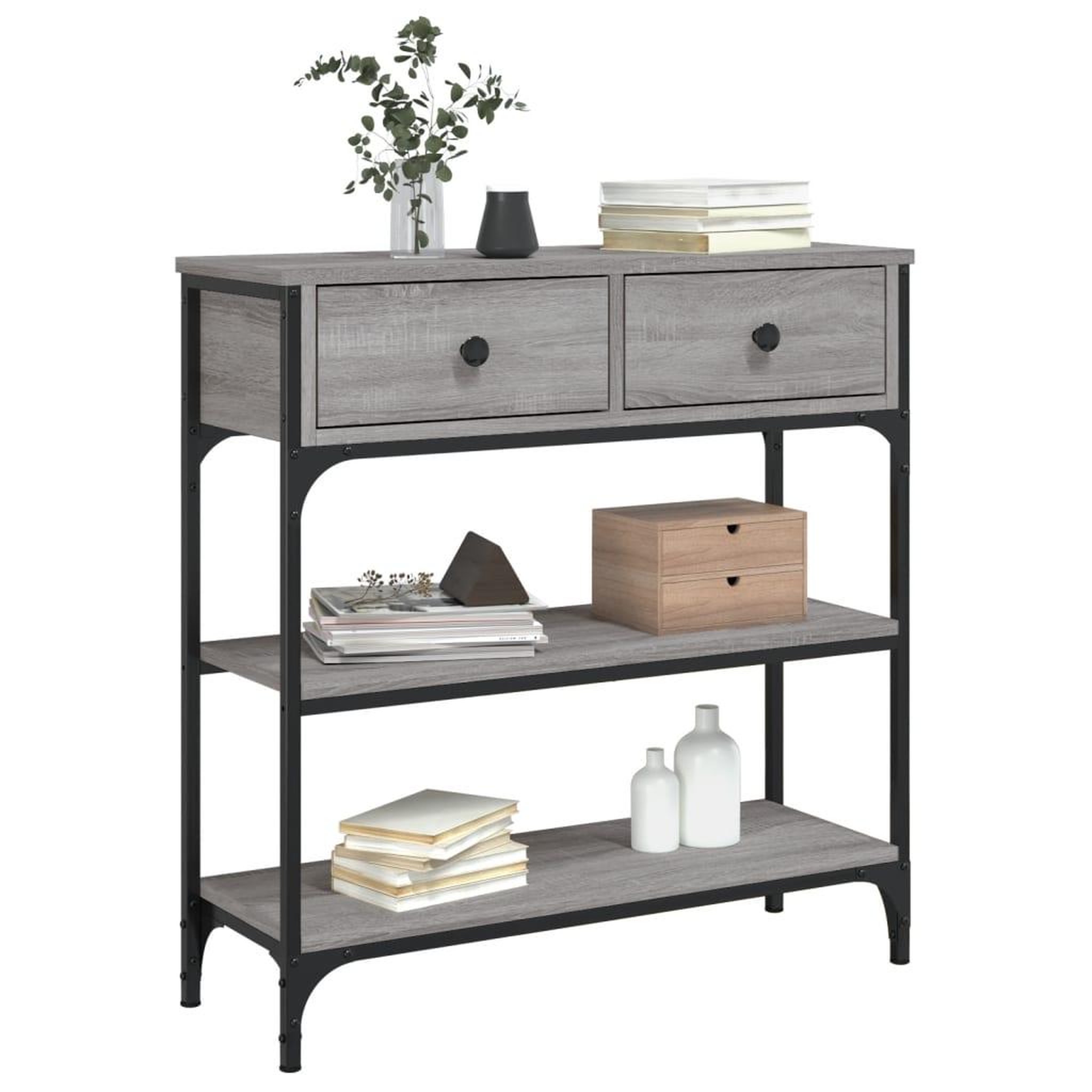 Voir la diapositive 3 : VIDAXL Table console sonoma gris 72,5x25x75 cm bois d'ingenierie
