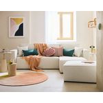 BEST MOBILIER Topaze - canapé d'angle réversible - 4 places - convertible avec coffre - en tissu velours relief. Coloris disponibles : Orange, Vert, Beige, Gris, Marron