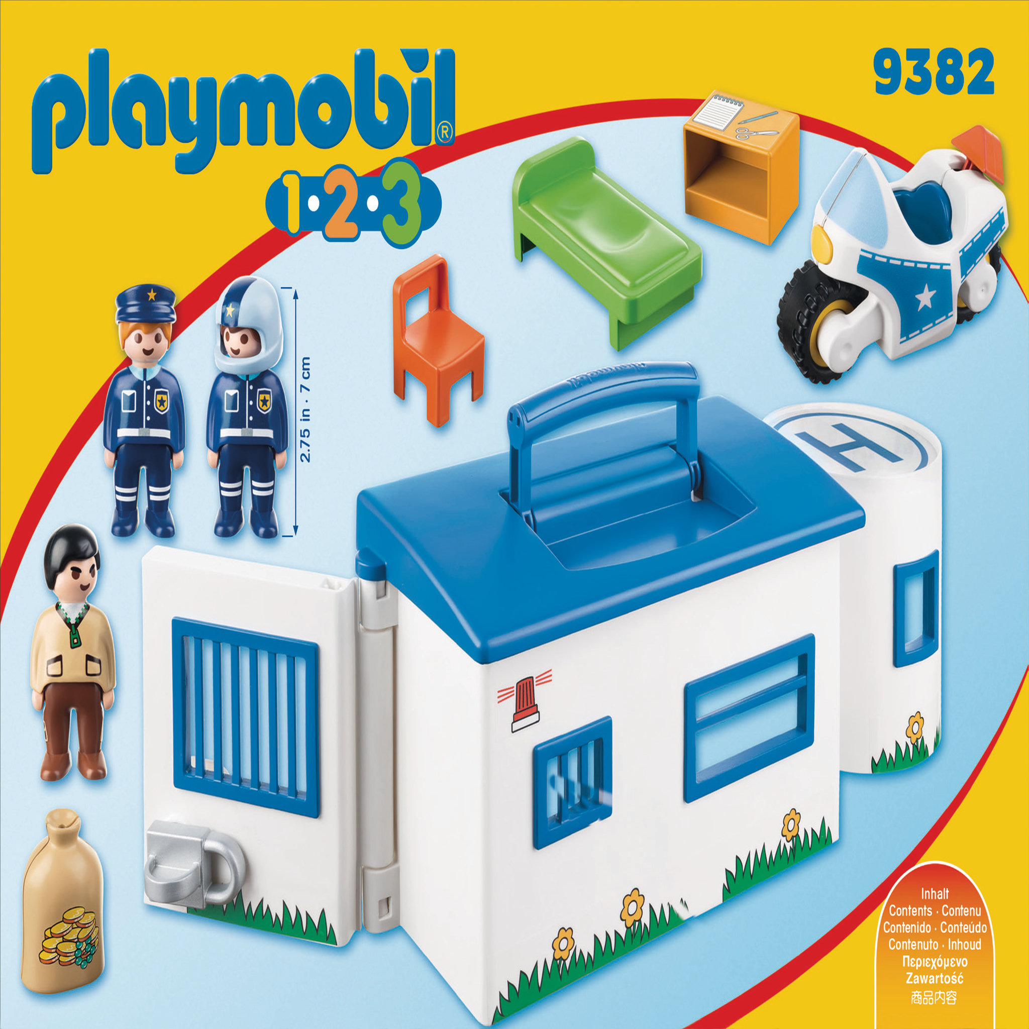 Voir la diapositive 2 : PLAYMOBIL 9382 - 1.2.3 - Commissariat de police transportable
