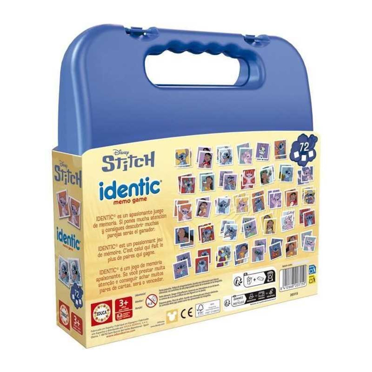 EDUCA Identic Stitch - Jeu de mémoire - EDUCA - 72 cartes, développe mémoire et attention - Des 3 ans