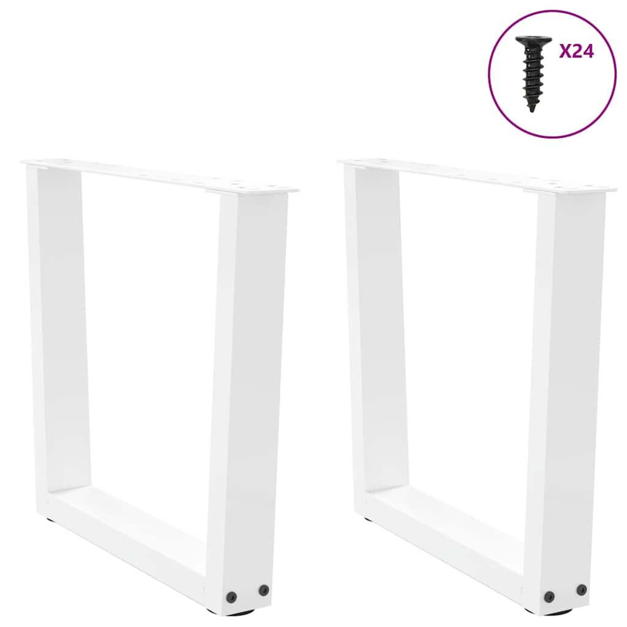 Voir la diapositive 5 : VIDAXL Pieds de table a manger forme V 2pcs blanc 60x(42-43,3)cm acier
