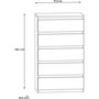 Voir la diapositive 5 : MARKET24 Commode CHELSEA 5 tiroirs - L 77,2 x P 42,2 x H 128,1 - Décor optique béton clair KILOX et blanc mat