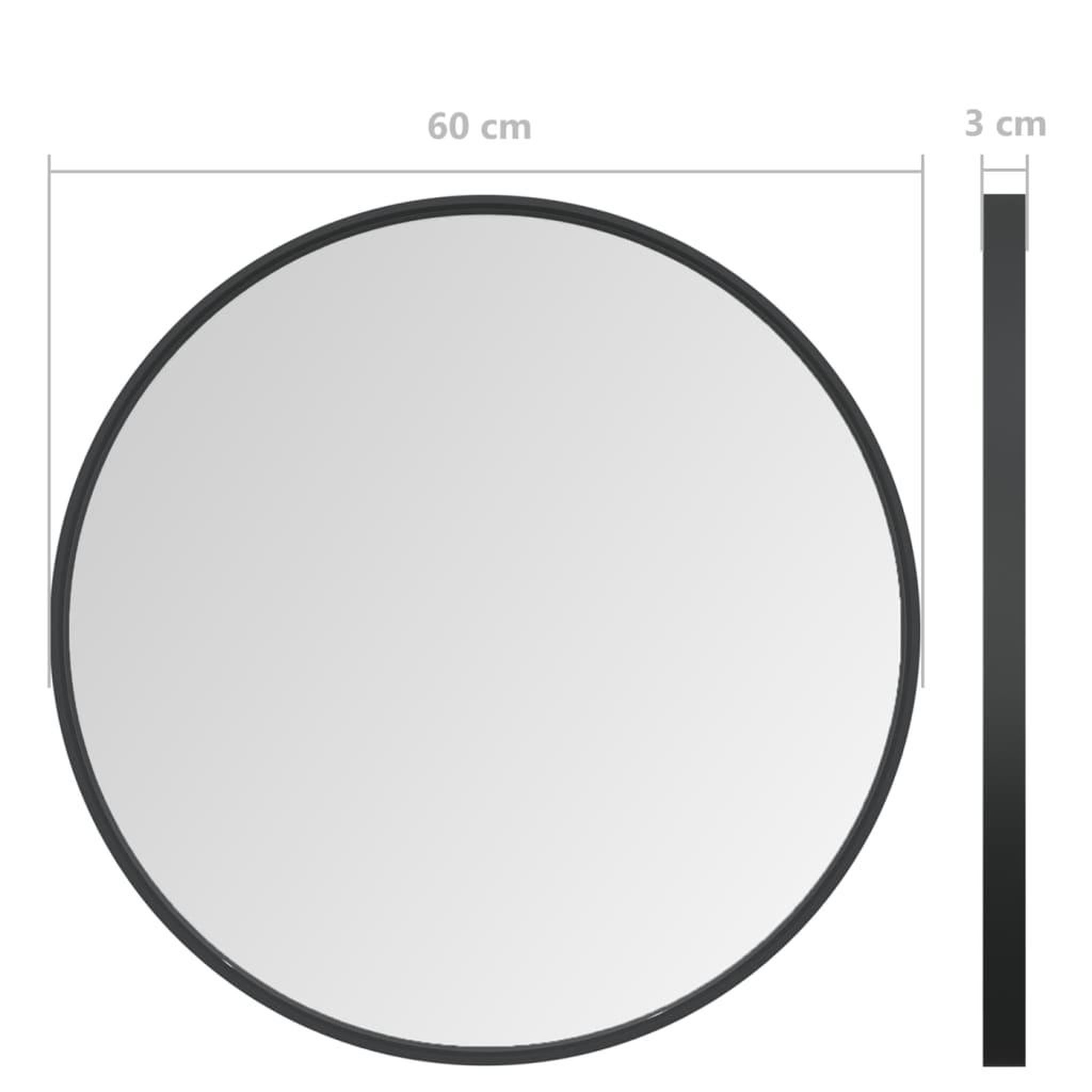 Voir la diapositive 6 : VIDAXL Miroir mural noir 60 cm