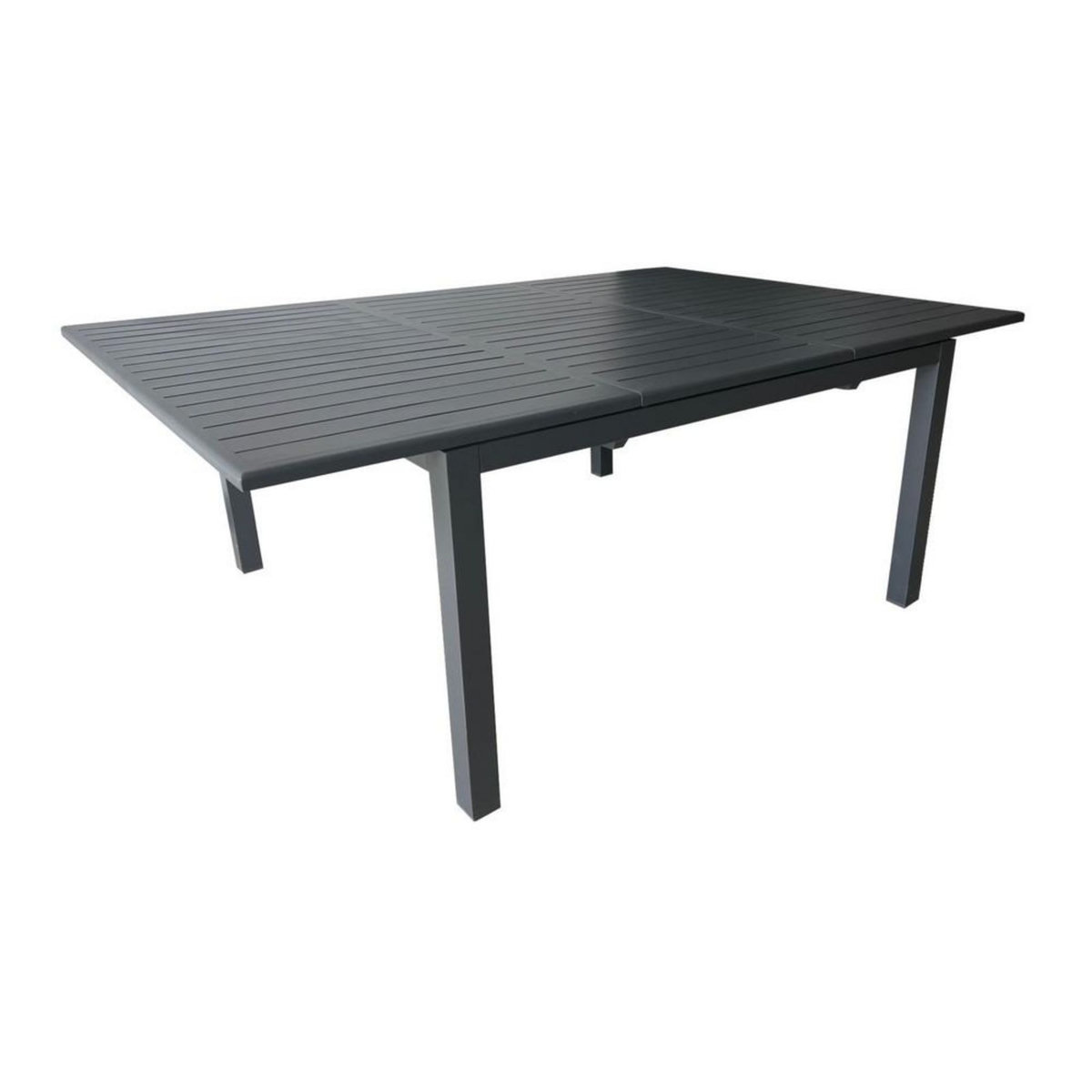 Proloisirs Table de jardin extensible Genes 140/200 x 140 cm - Plateau à lattes - graphite - Alu