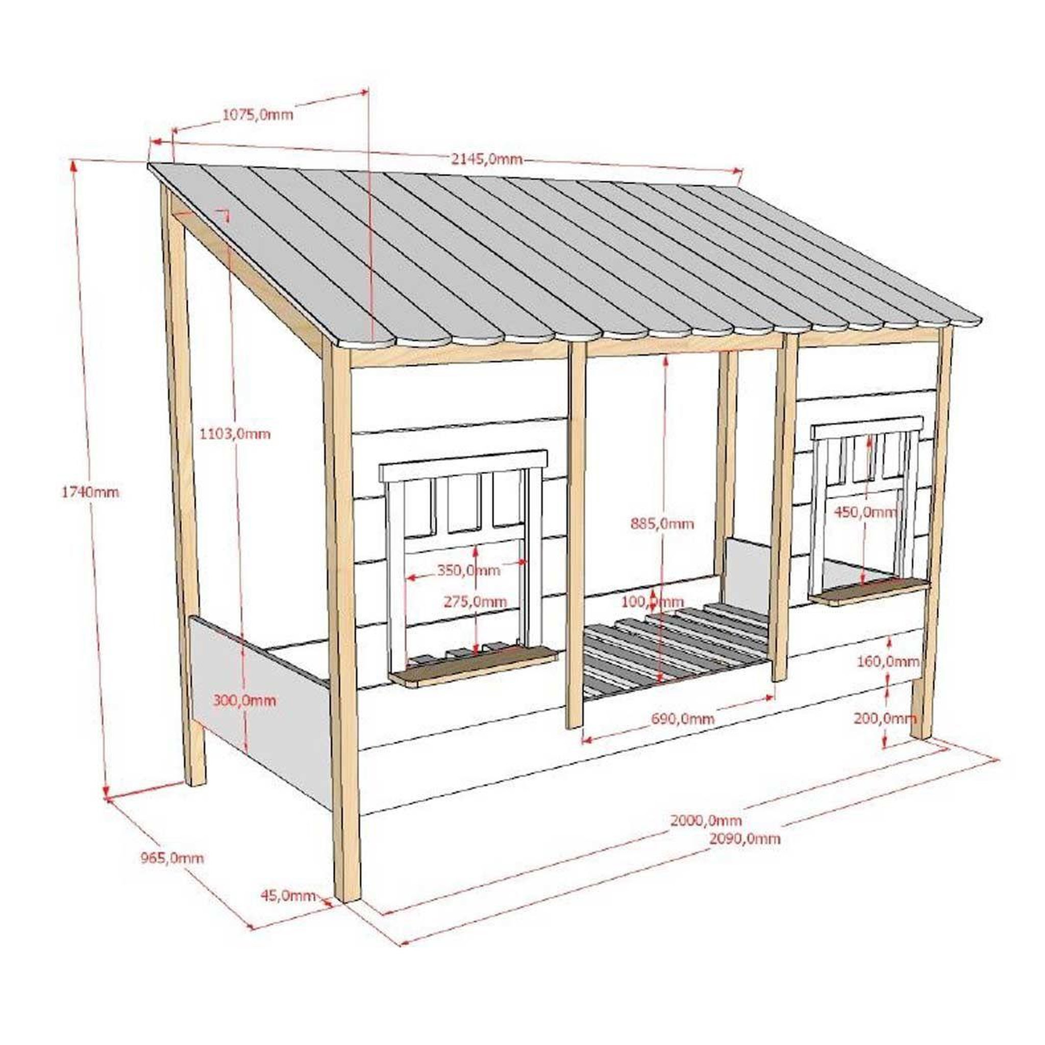 Voir la diapositive 4 : Paris Prix Lit cabane enfant  housebed iv  90x200cm blanc