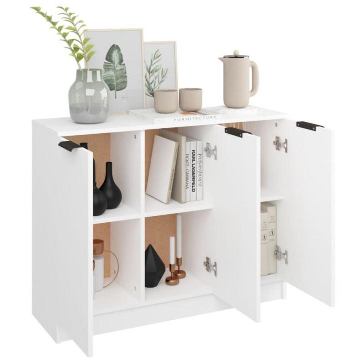 VIDAXL Buffet Blanc 90,5x30x70 cm Bois d ingénierie
