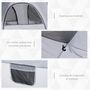 Voir la diapositive 6 : OUTSUNNY Tente de camping familiale 4 personnes montage instantanée pop-up 4 fenêtres pare-soleil dim. 2,4L x 2,4l x 1,95H m fibre verre polyester gris