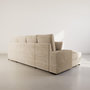 Voir la diapositive 6 : BEST MOBILIER Lorie - canapé panoramique d'angle droit 7 places convertible en velours côtelé grosse côte avec coffre