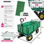 Voir la diapositive 6 : tectake Chariot de jardin chariot de transport avec des parois latérales rabattables vert