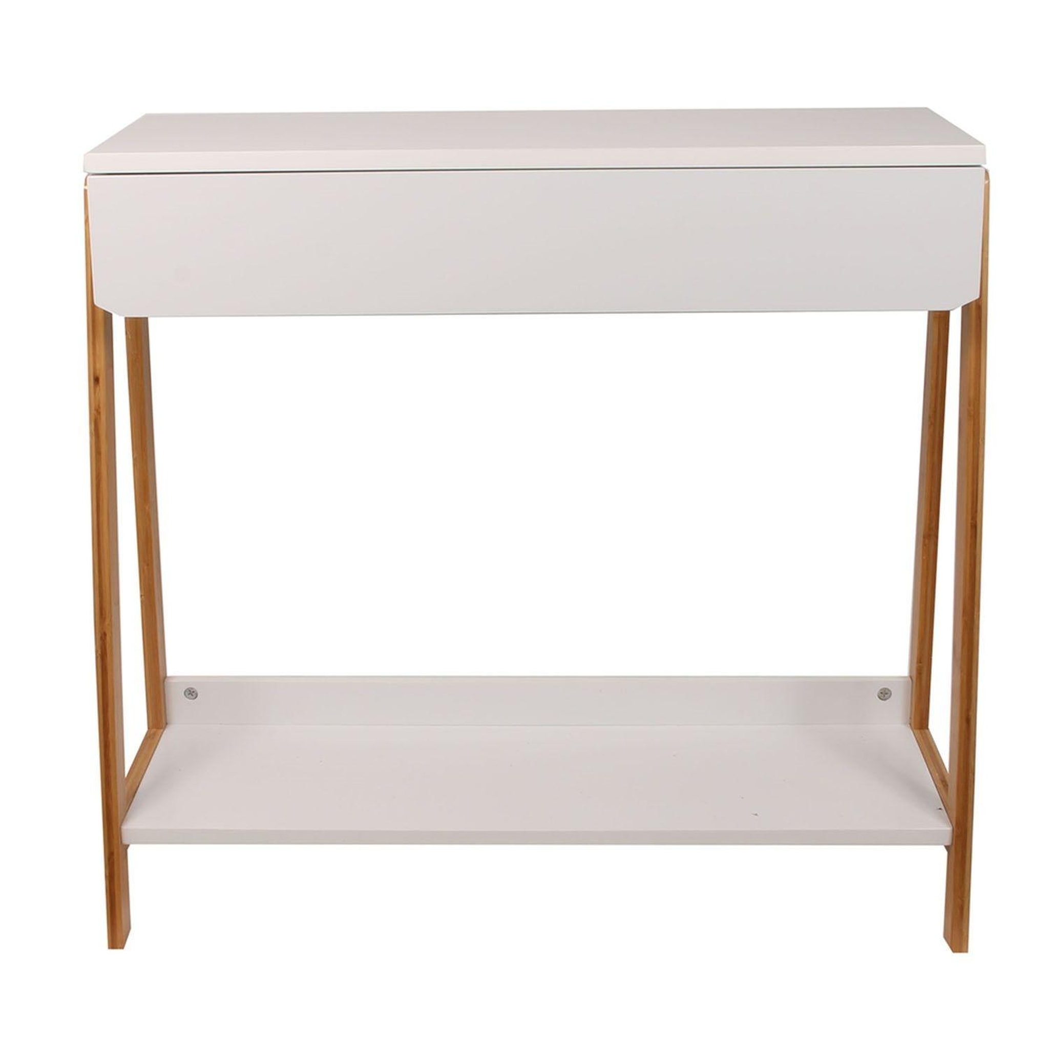 Voir la diapositive 2 : The Home Deco Factory Console scandi pemba - l. 83 x h. 77 cm - blanc