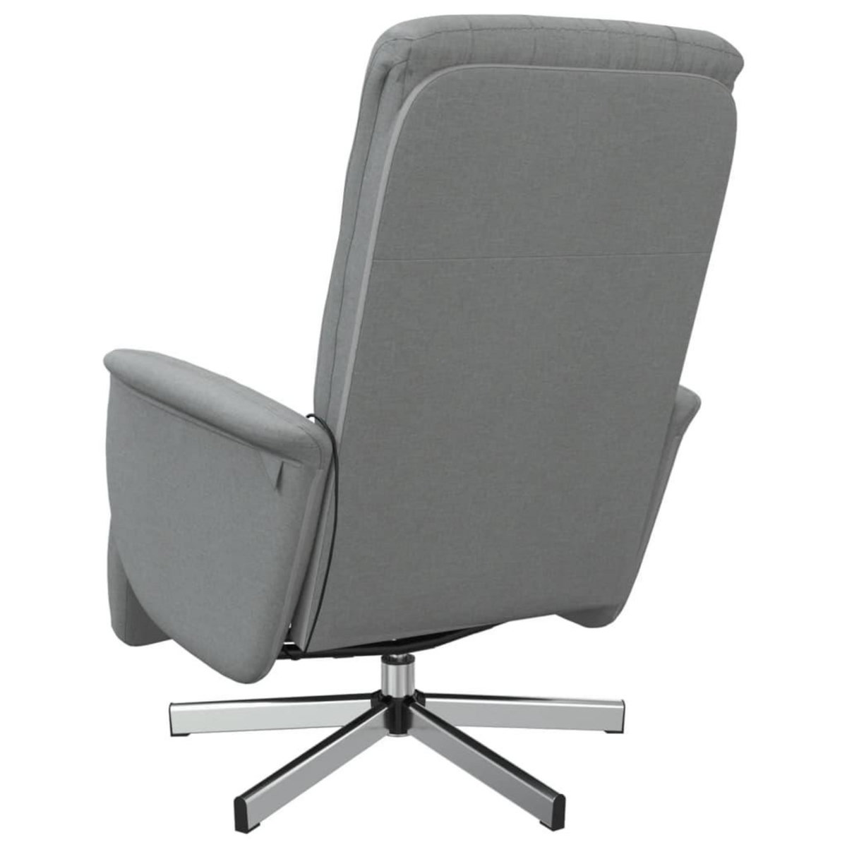 VIDAXL Fauteuil inclinable de massage et repose-pieds gris clair tissu