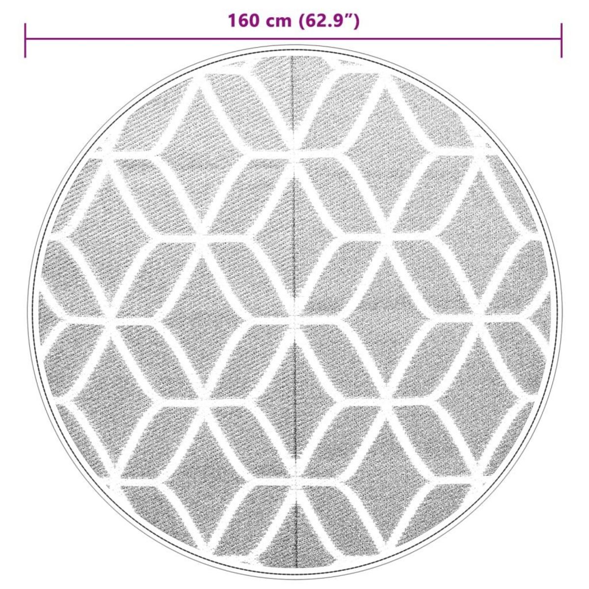 VIDAXL Tapis d'exterieur ARAKIL gris Ø160 cm PP