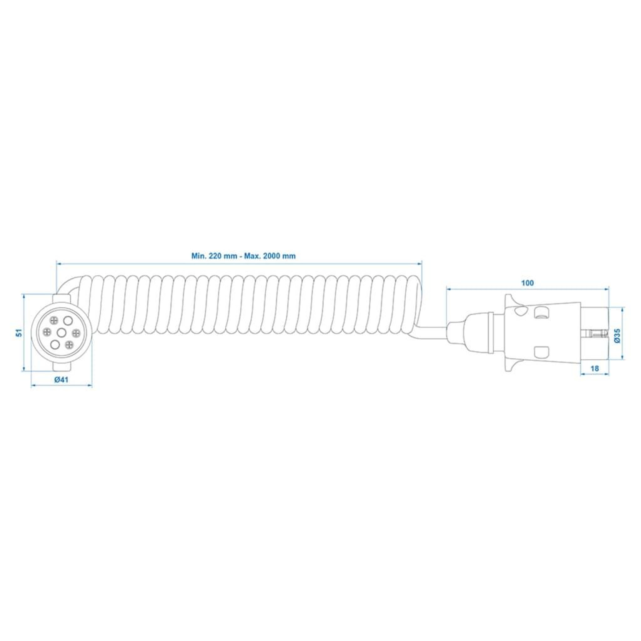 Voir la diapositive 4 : PROPLUS ProPlus Cable spirale 3 m avec 2 fiches a 7 broches