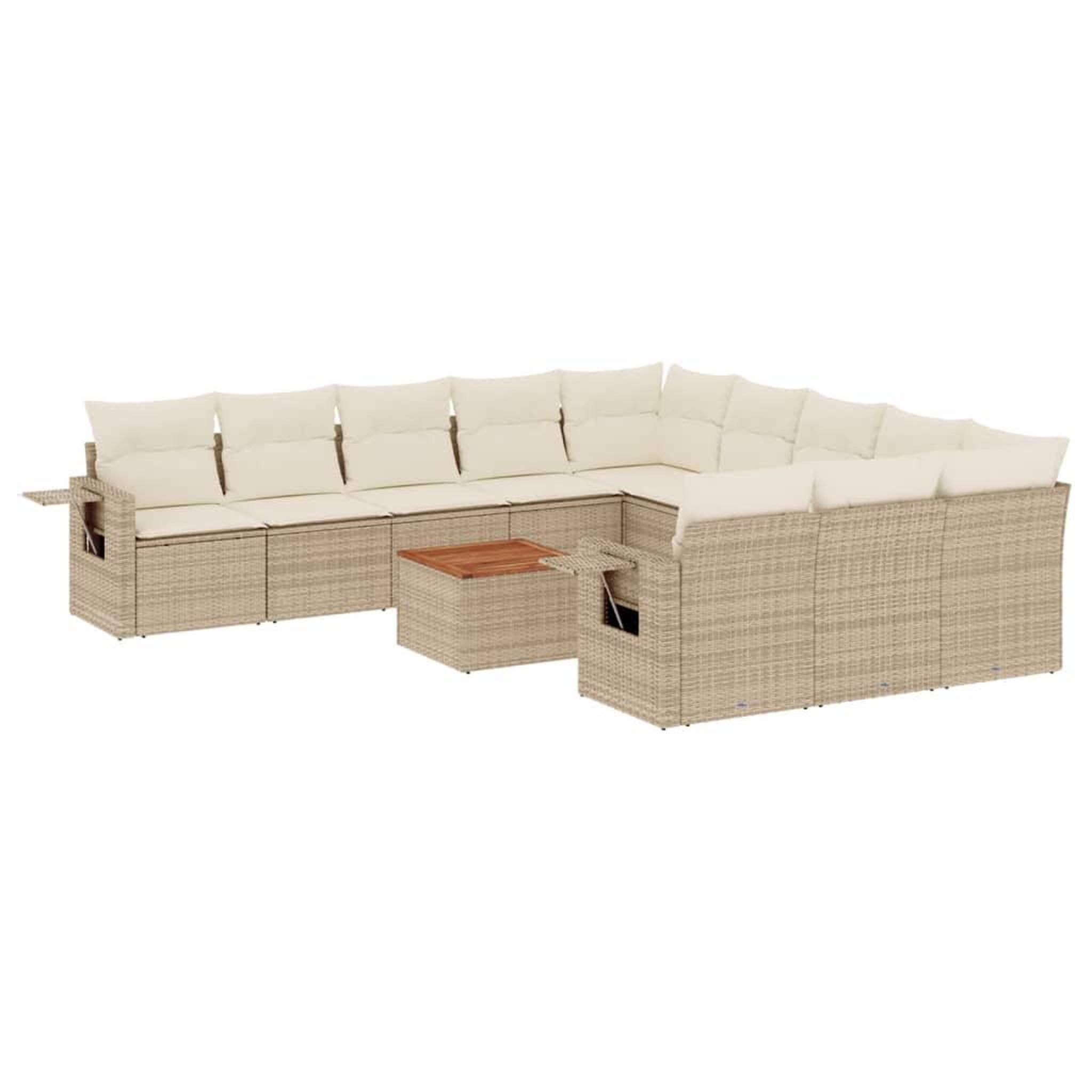 Voir la diapositive 2 : VIDAXL Salon de jardin avec coussins 12 pcs beige resine tressee