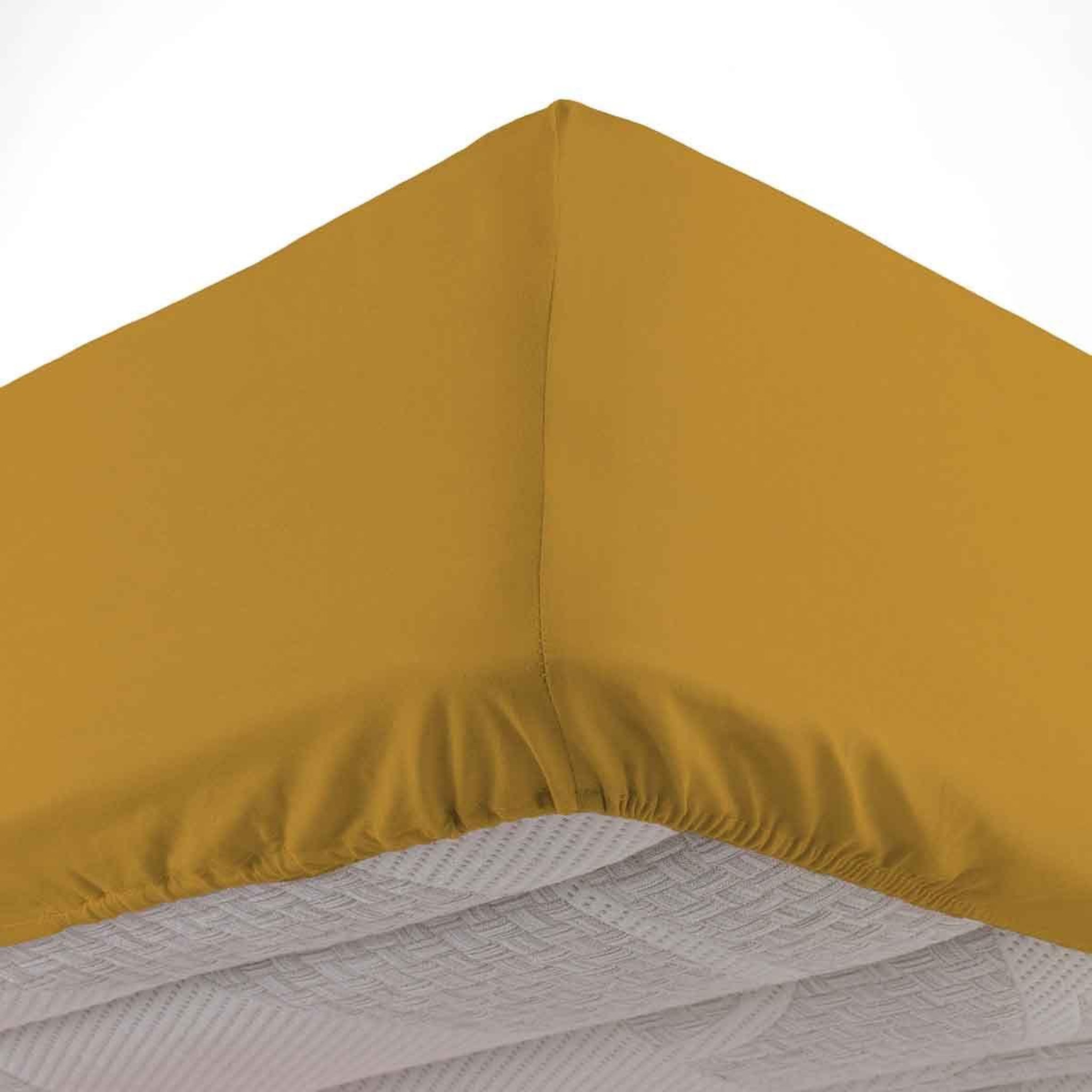 Voir la diapositive 1 : Douceur d'Intérieur Drap Housse en Coton  Biolina  90x190cm Ocre