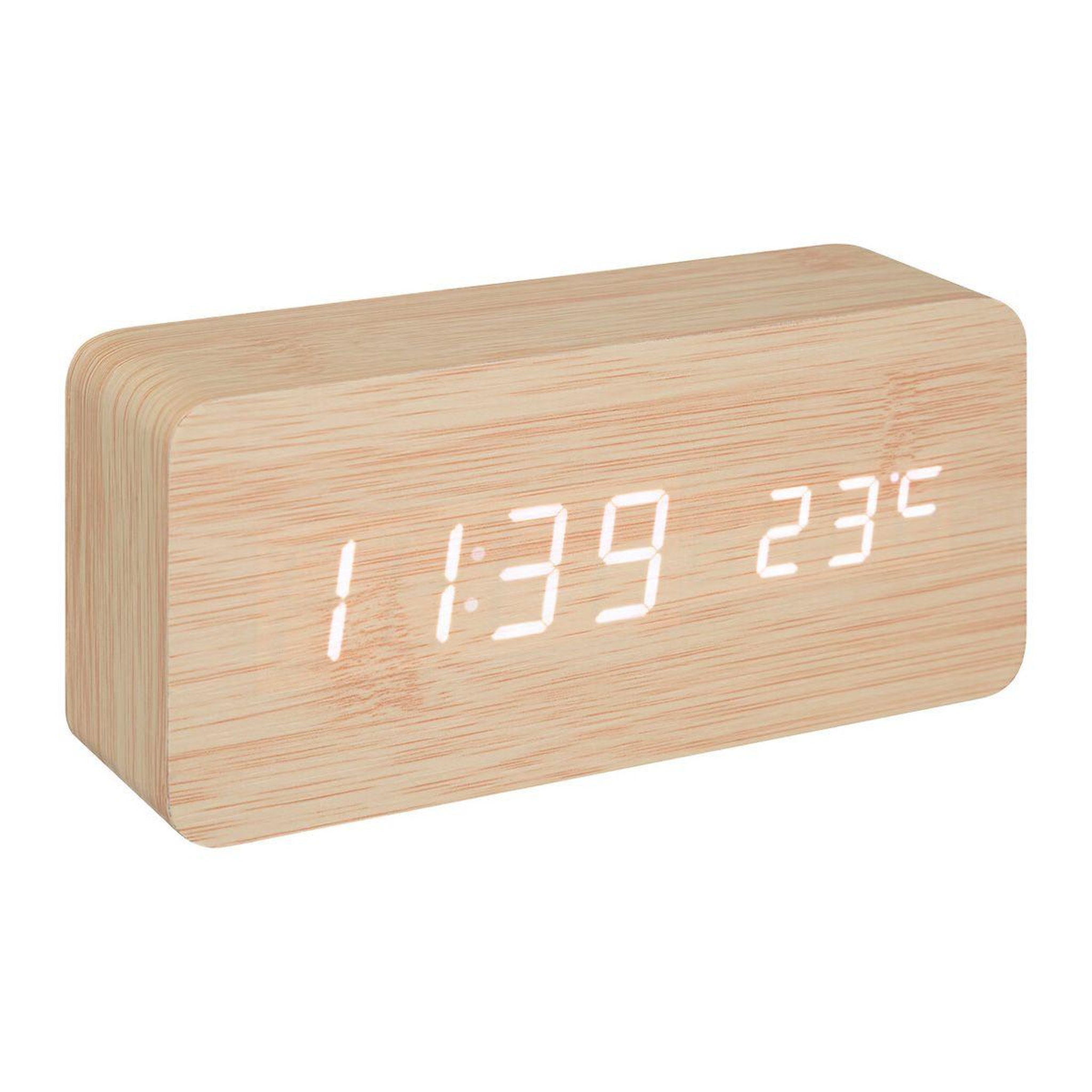 ATMOSPHERA Réveil digital déco à poser  gamiel  15cm beige