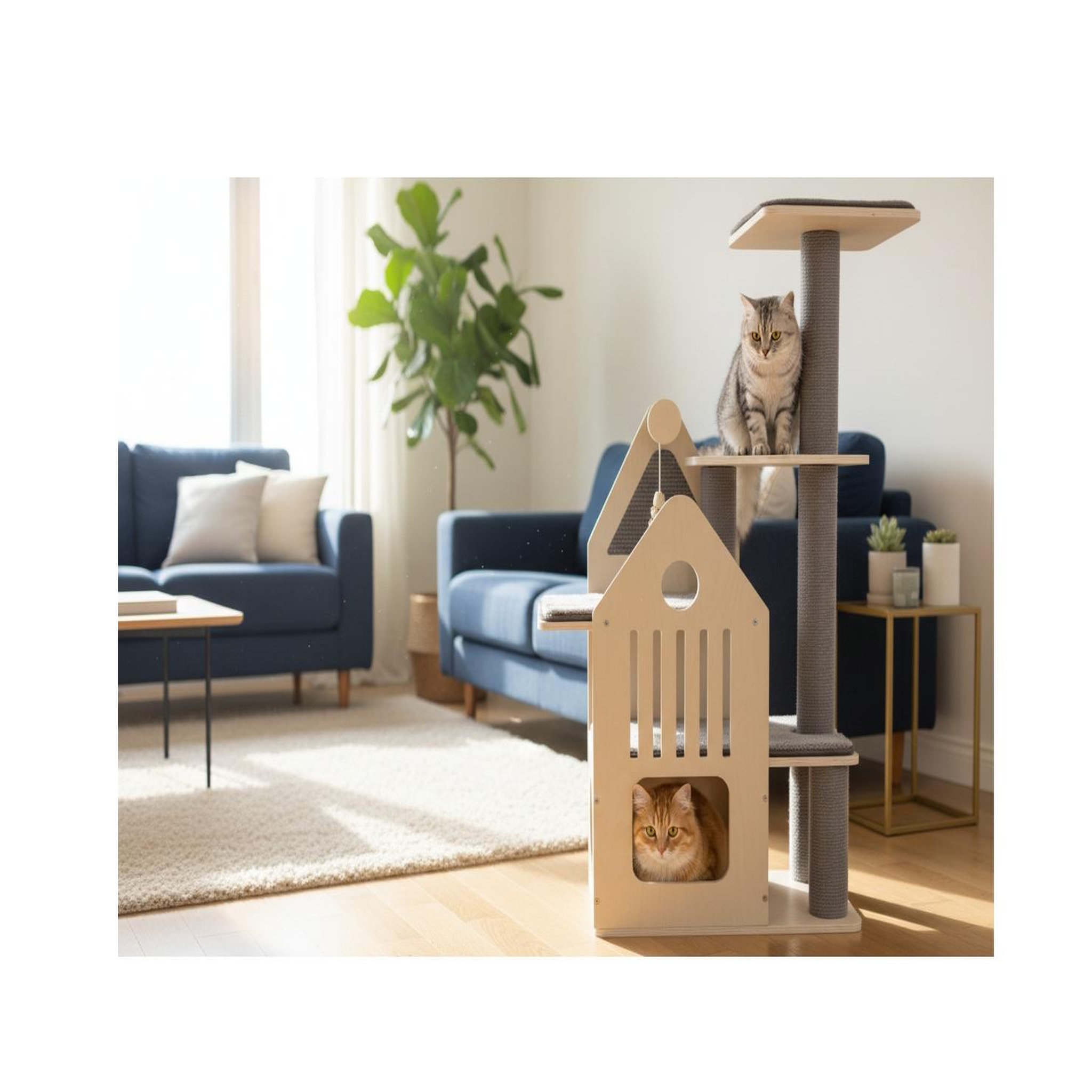 Voir la diapositive 5 : Eden Arbre a chat maisonnette et plateforme