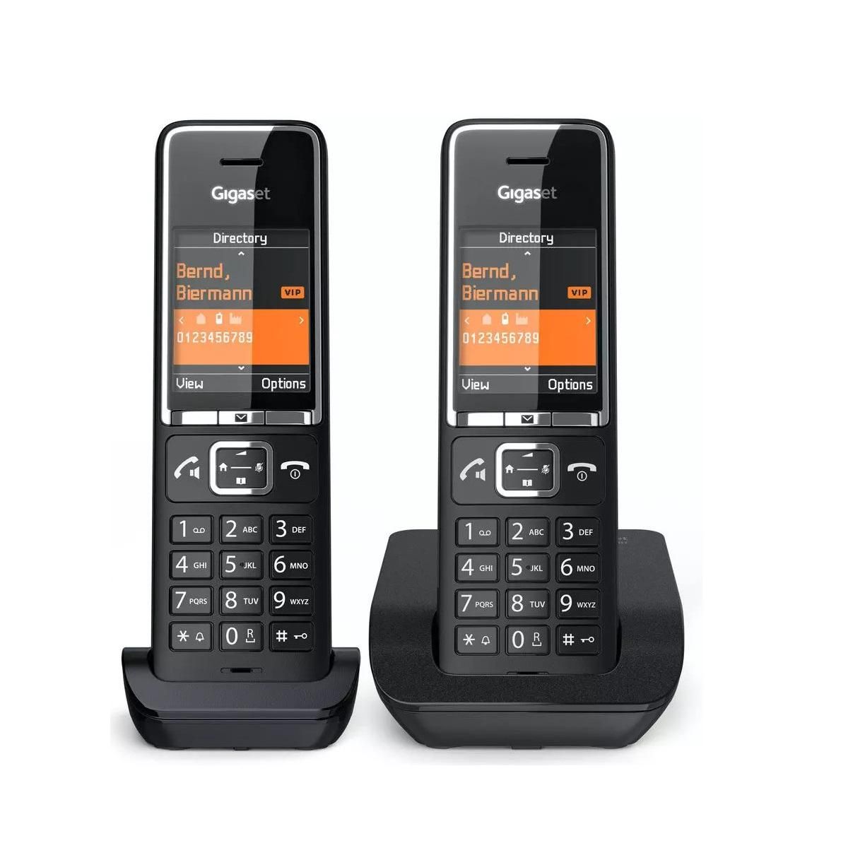 GIGASET Téléphone sans fil duo dect noir avec répondeur - COMFORT550-DUO-BLACK