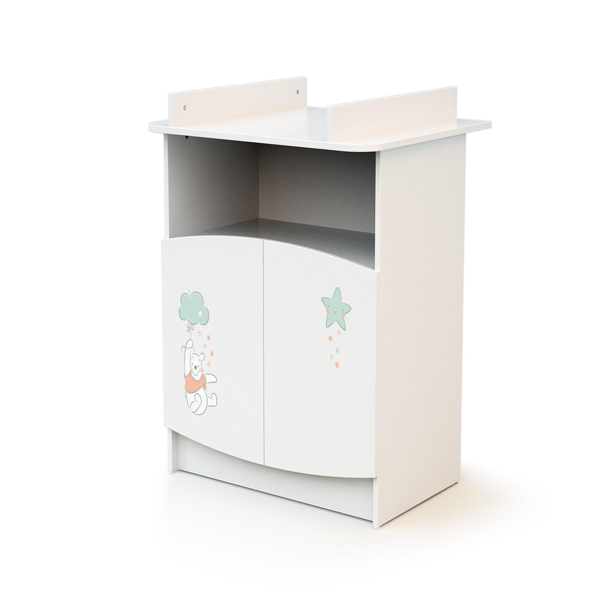 Voir la diapositive 4 : AT4 Commode à langer 2 portes WINNIE NUAGE DISNEY Blanc