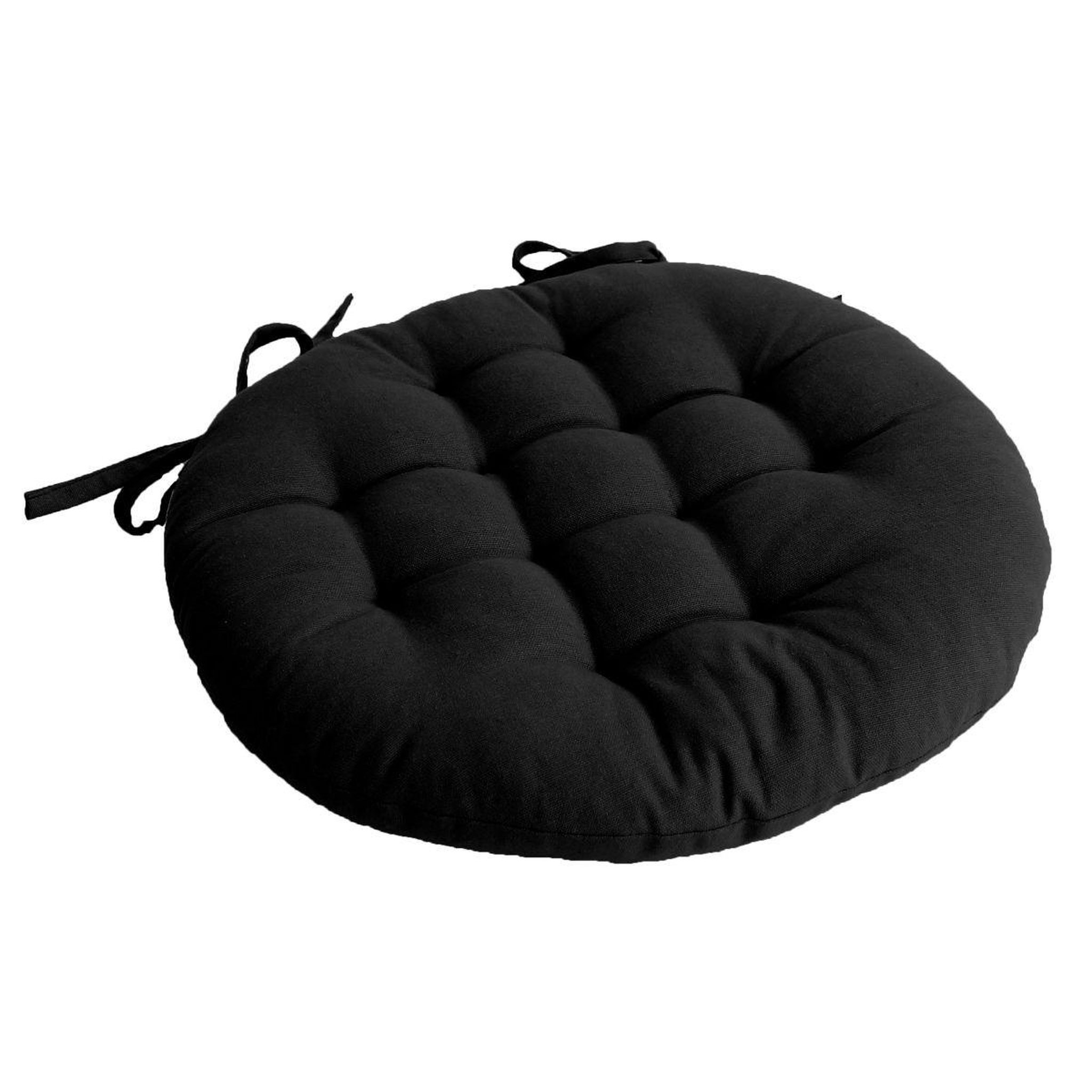 ENJOY HOME Galette de Chaise Piquée Uni  Panama  38cm Noir