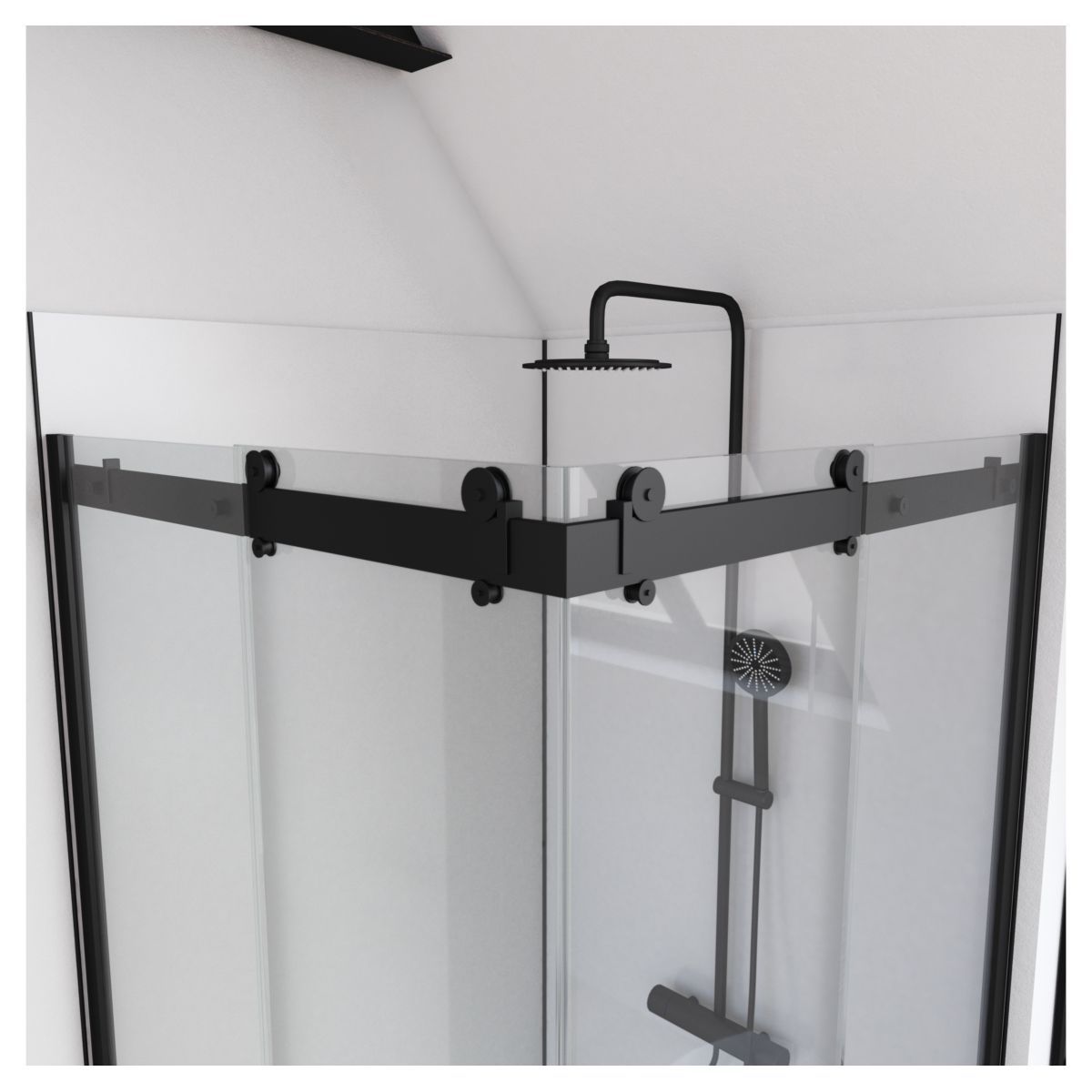 Paroi de douche ROLLING BLACK SQUARE 90X90