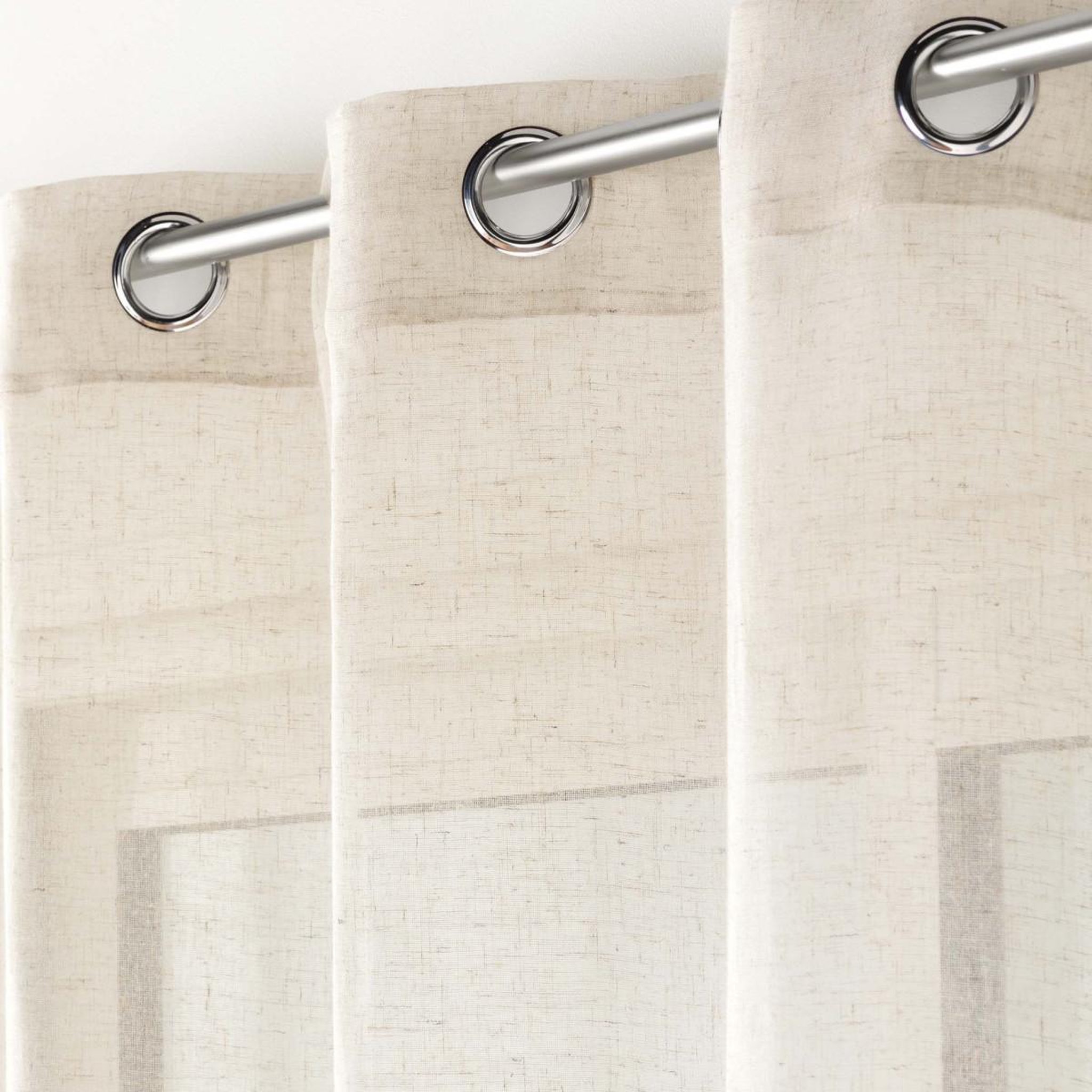 Voir la diapositive 2 : Douceur d'Intérieur Rideau voilage à œillets  aline  140x240cm beige