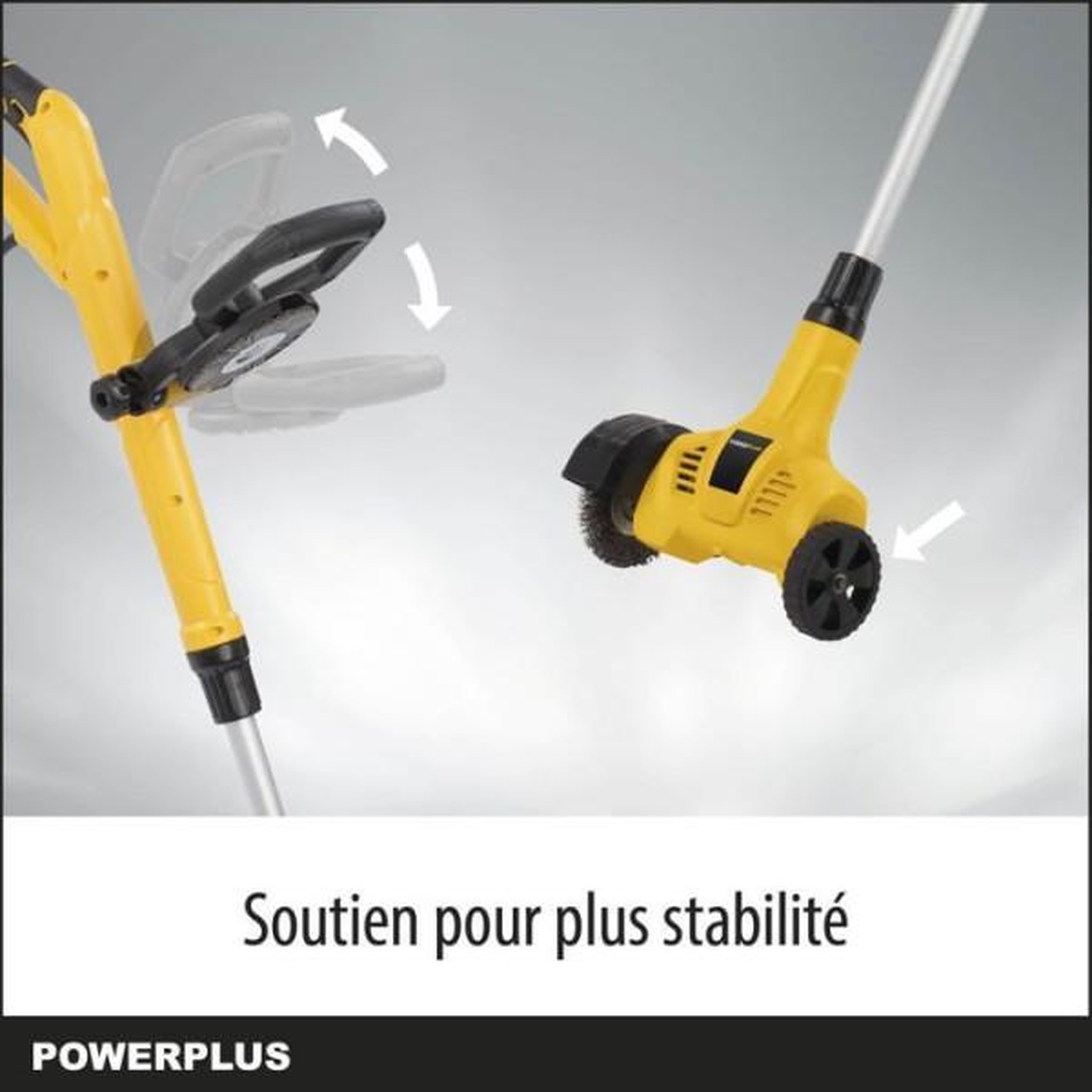 Voir la diapositive 4 : POWERPLUS Powerplus Désherbeur Téléscopique Électrique POWXG6650 - Extracteur de Mauvaises Herbes, 400 W, avec Brosse en Nylon et en A