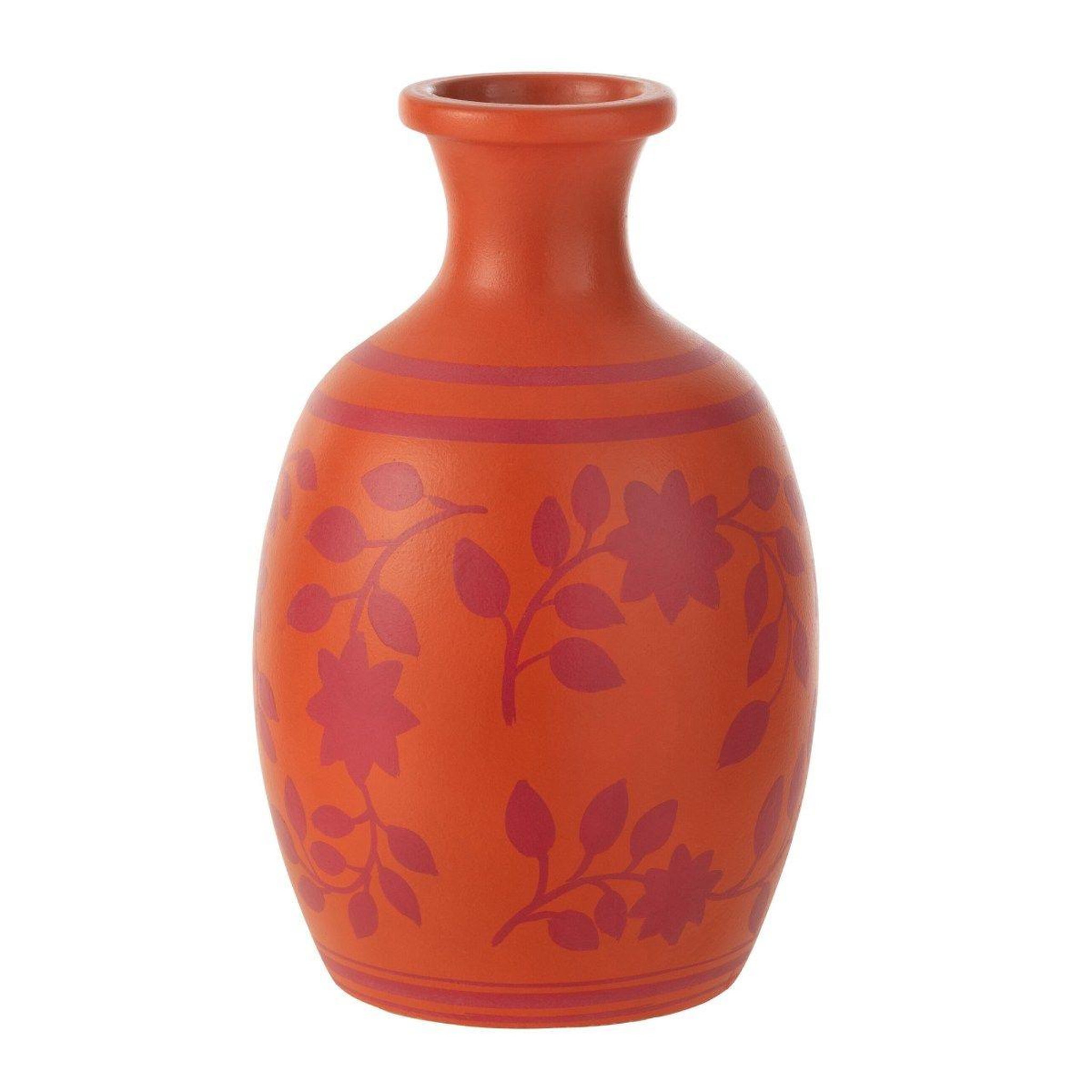 J-LINE Vase déco  feuilles  38cm orange