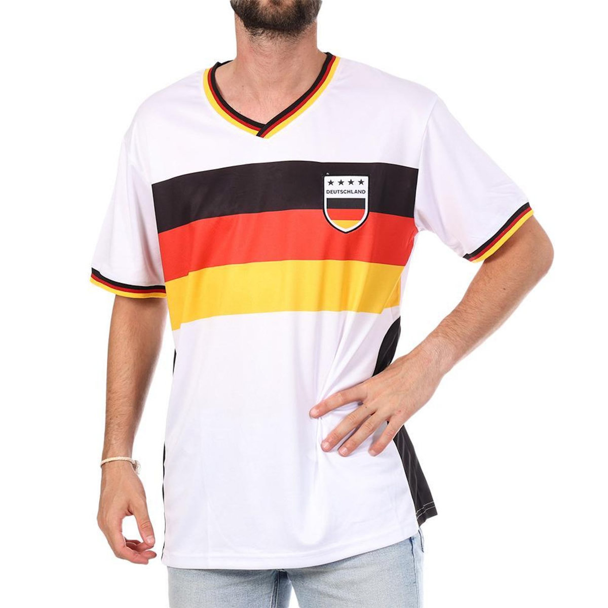 SPORTZONE Allemagne Maillot Supporter Blanc Mixte Sport Zone