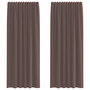 Voir la diapositive 2 : VIDAXL Rideaux en voile avec passants 2 pcs marron